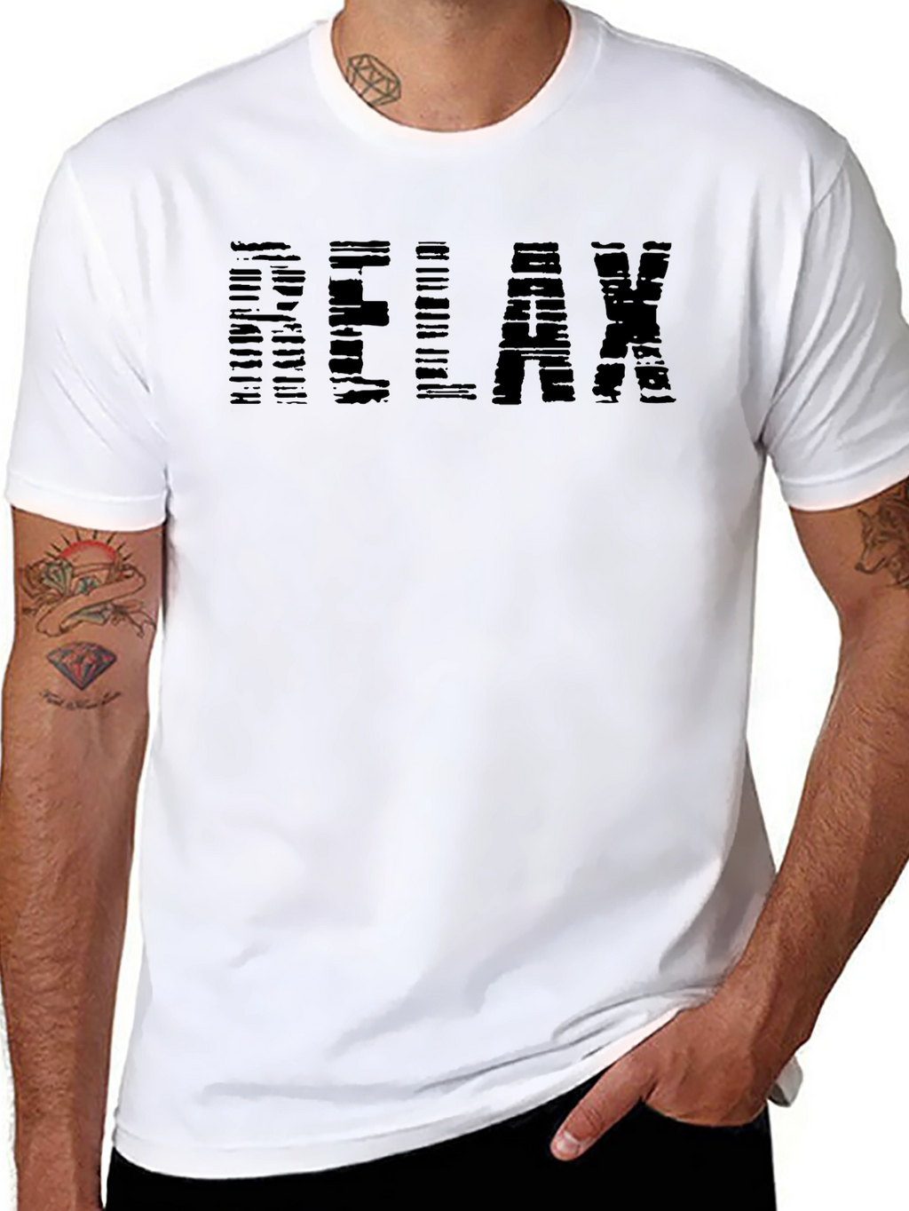 Relax Graphic Print Crewneck T-Shirt