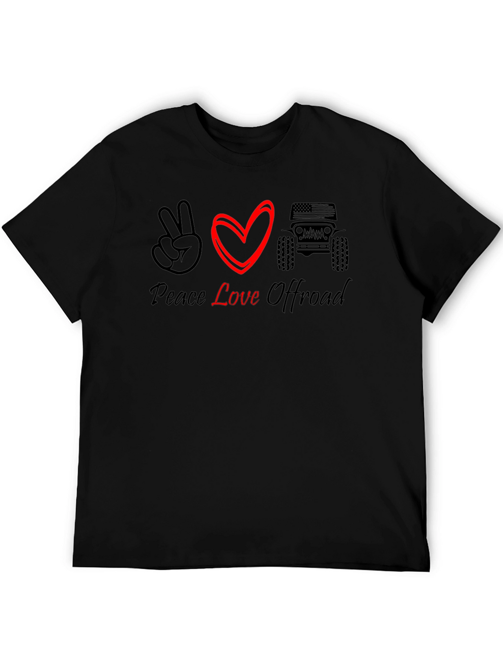 Peace Love Offroad T-Shirt Black