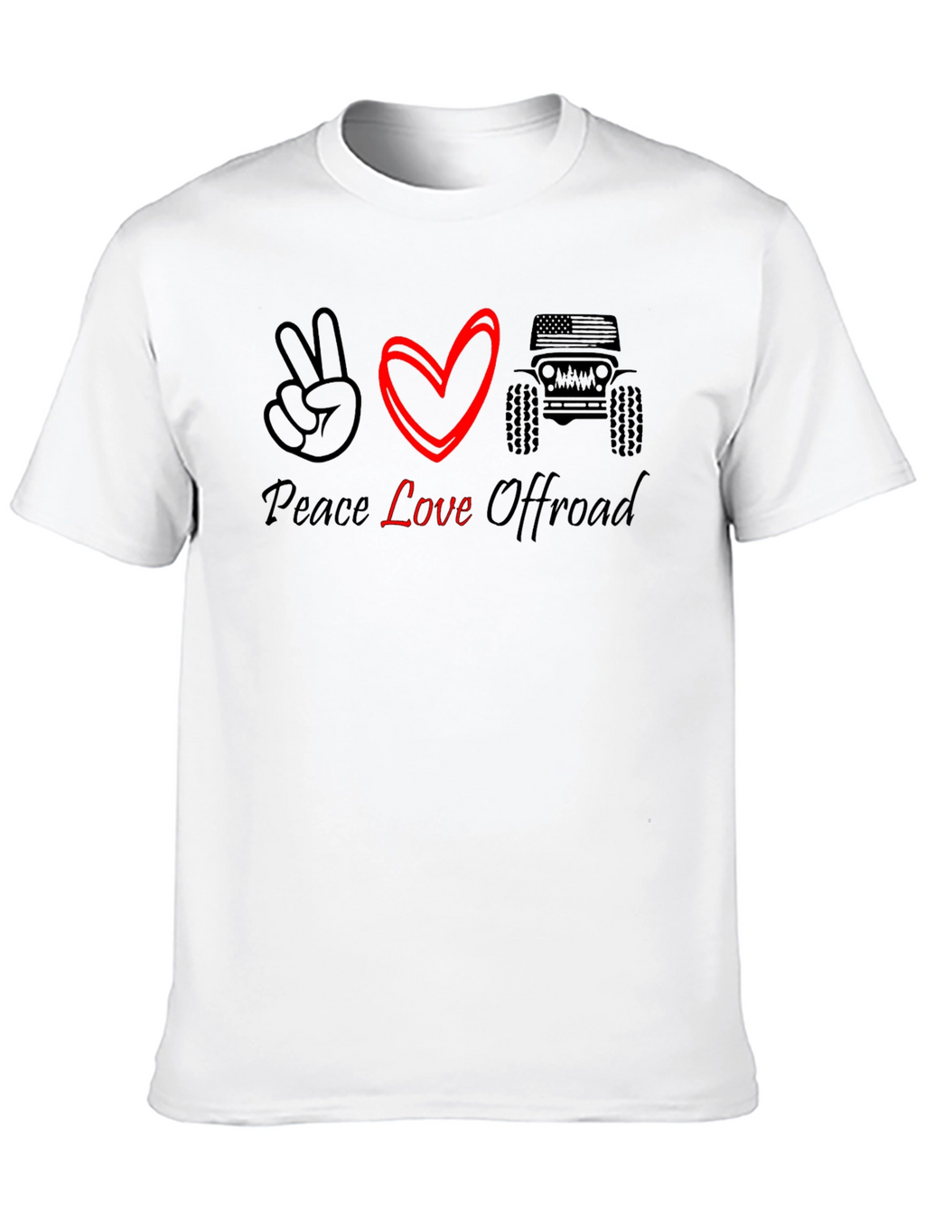Peace Love Offroad T-Shirt Black