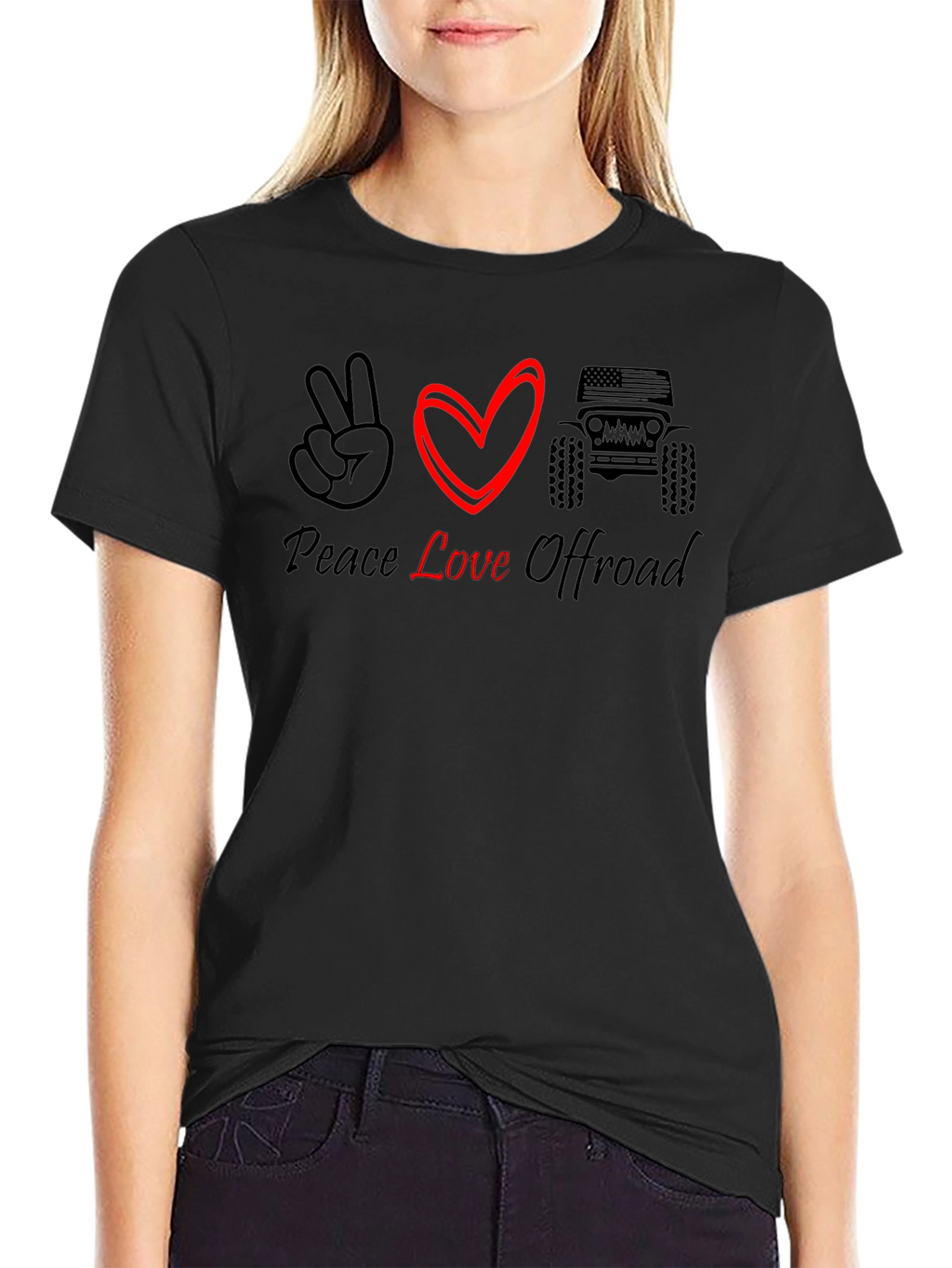 Peace Love Offroad T-Shirt Black