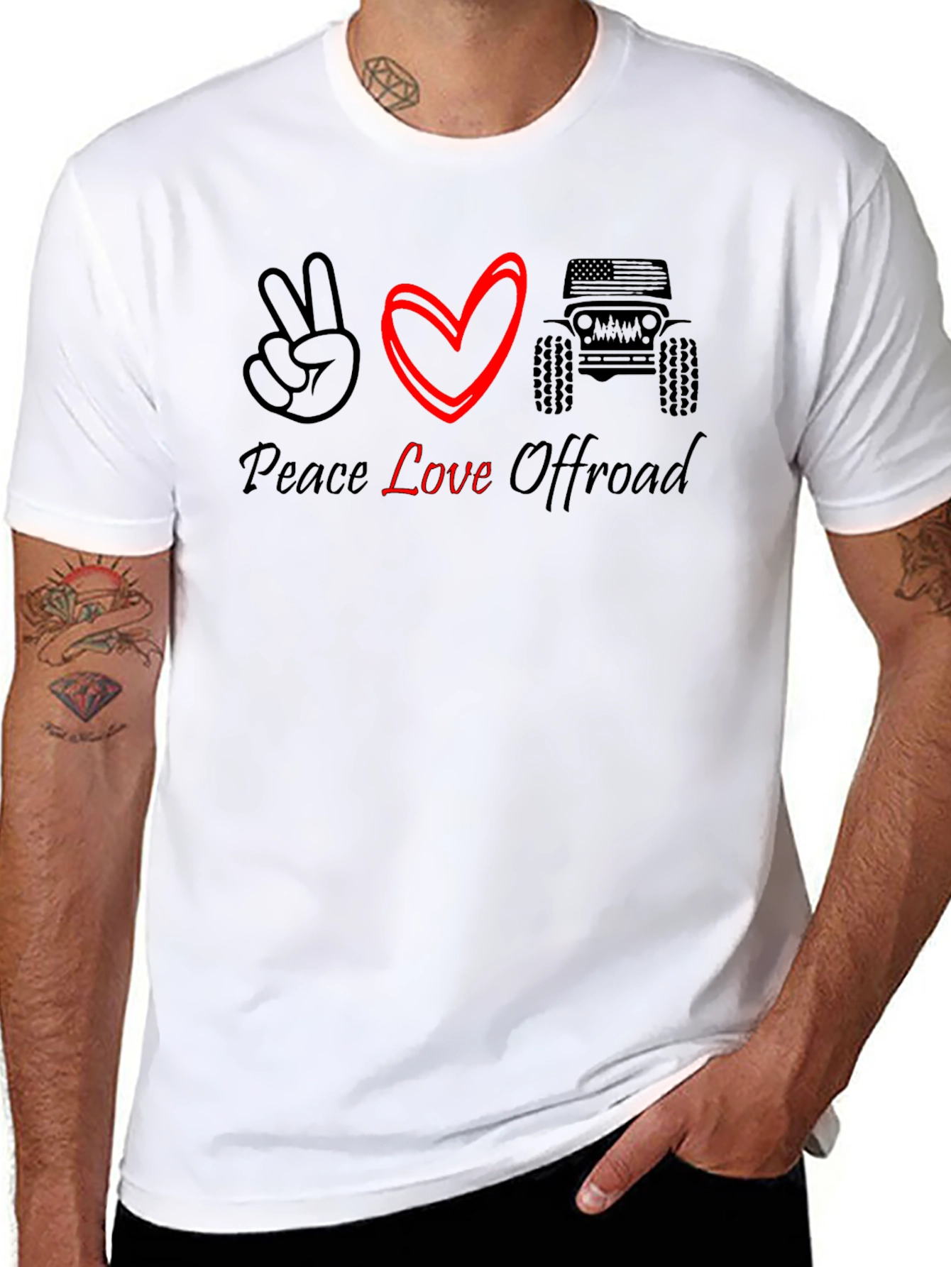 Peace Love Offroad T-Shirt Black