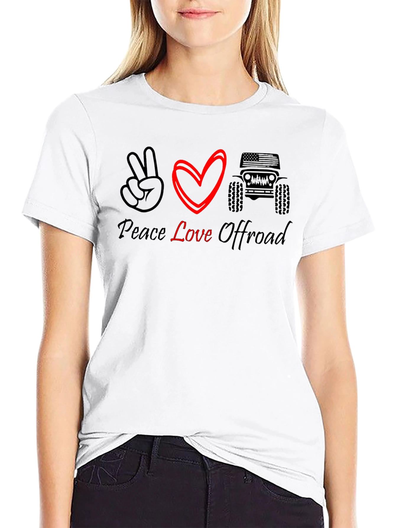 Peace Love Offroad T-Shirt Black