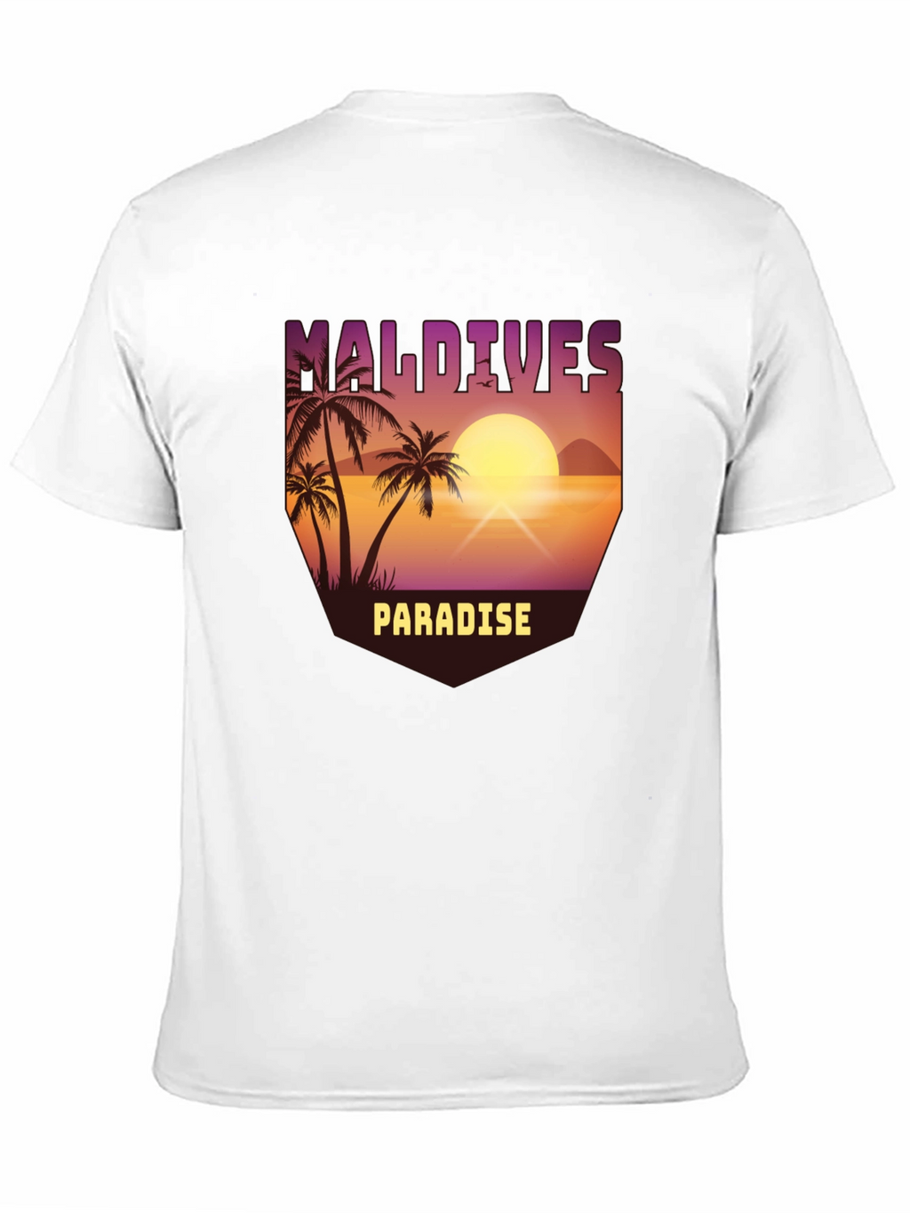 Maldives Paradise Graphic T-Shirt - Tropical Island Design