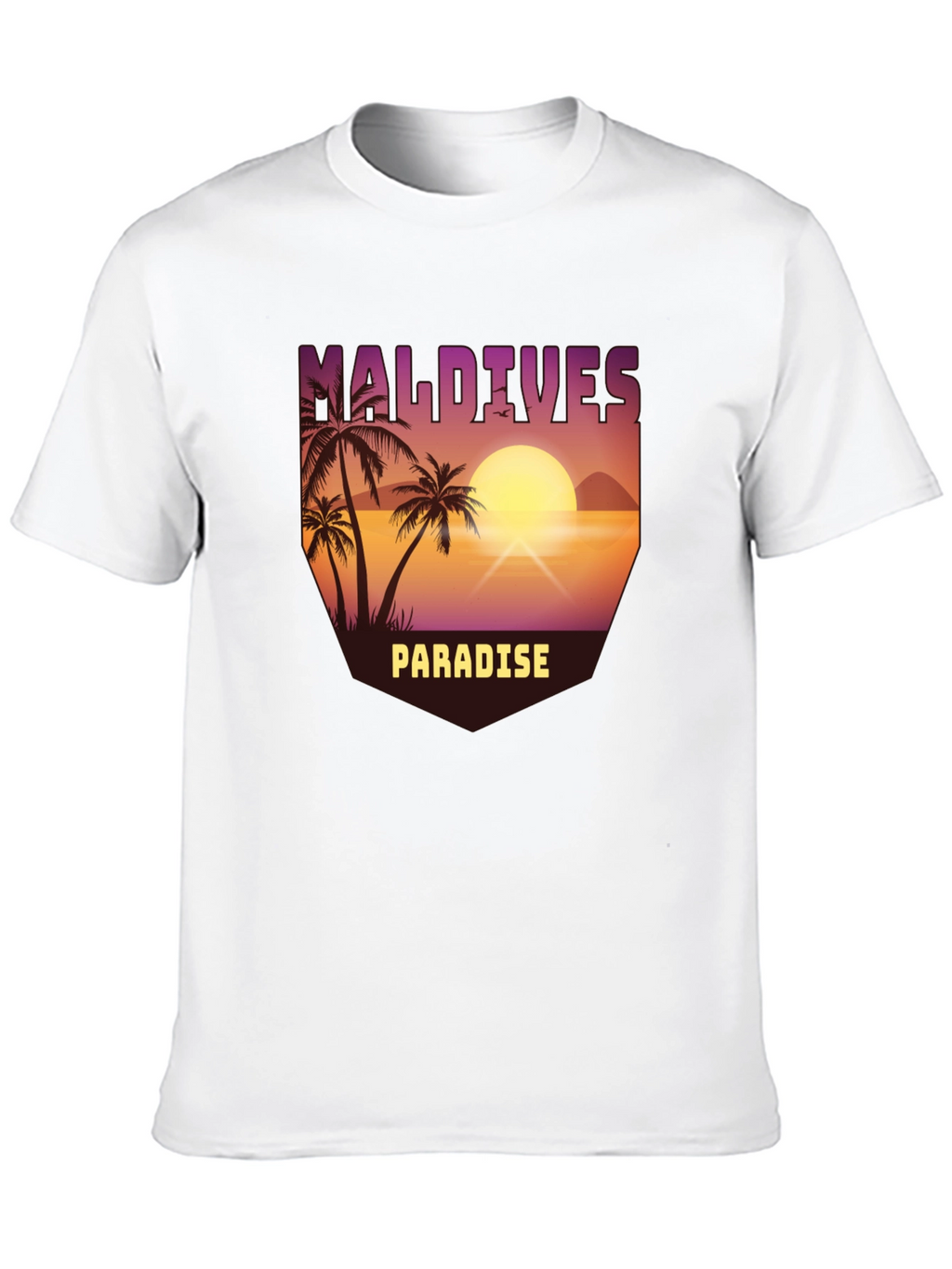Maldives Paradise Graphic T-Shirt - Tropical Island Design