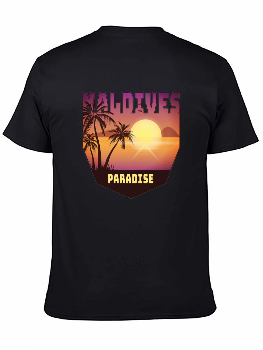 Maldives Paradise Graphic T-Shirt - Tropical Island Design