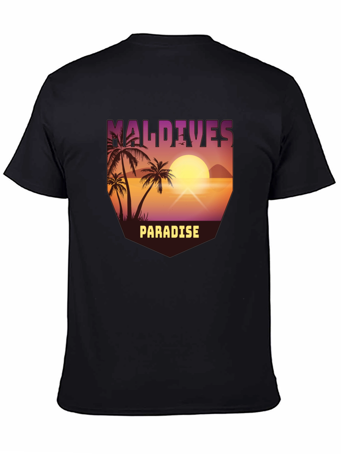 Maldives Paradise Graphic T-Shirt - Tropical Island Design