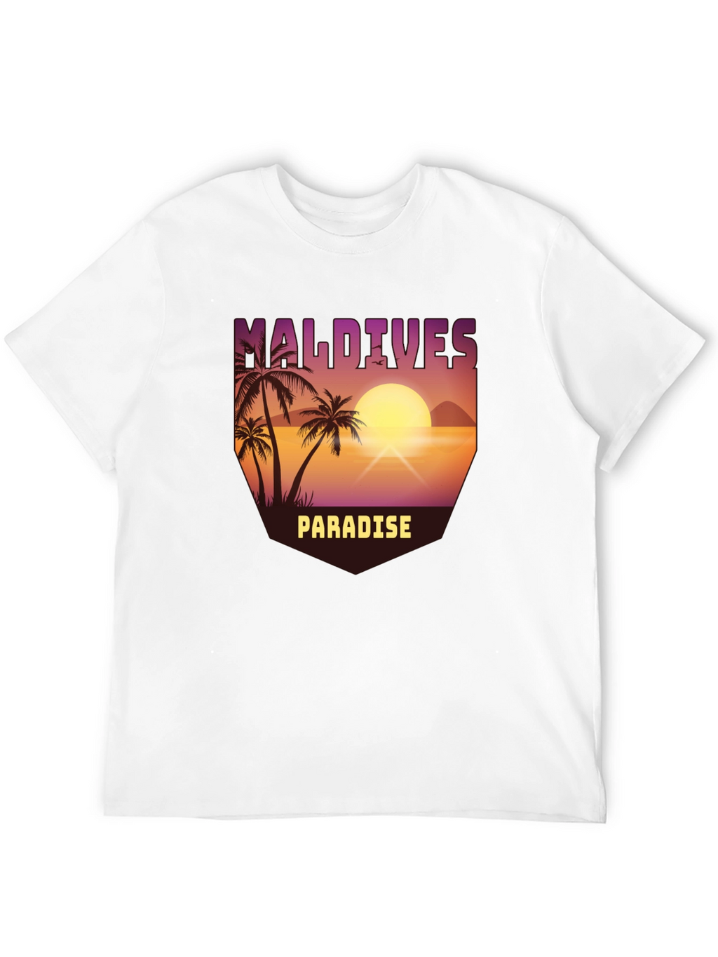 Maldives Paradise Graphic T-Shirt - Tropical Island Design