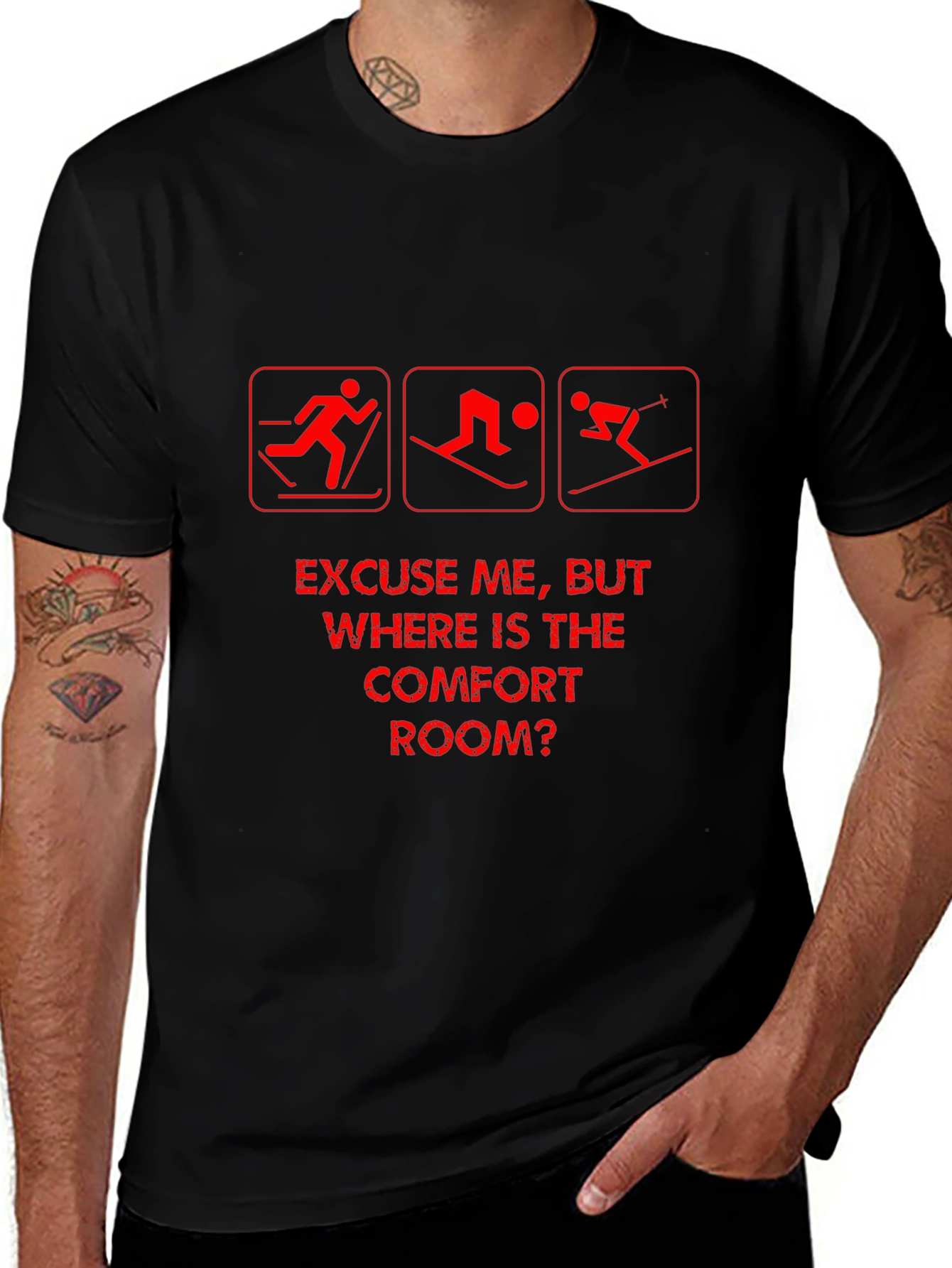 Funny Skiing T-Shirt - Comfort Room Humor