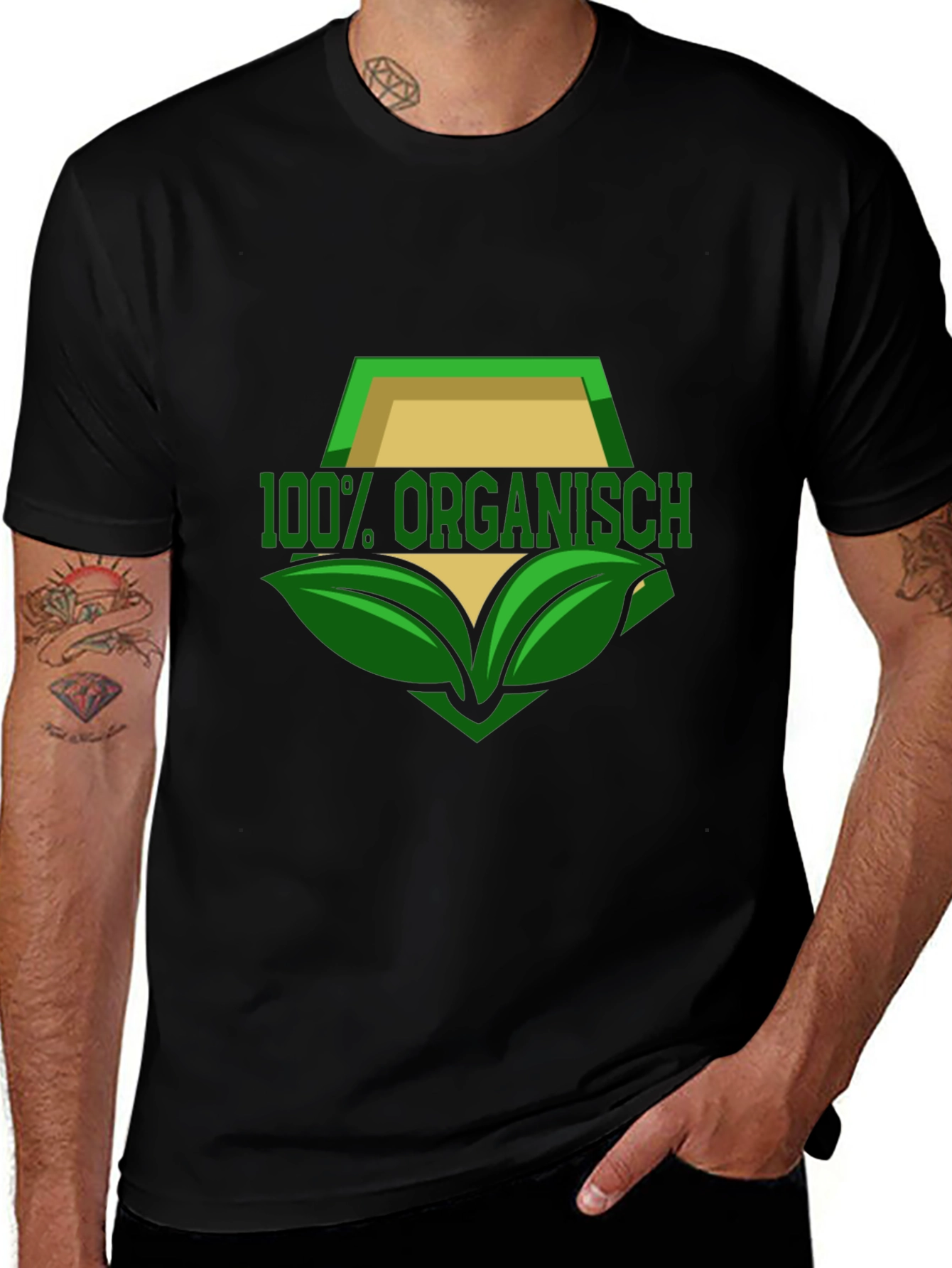 100% Organisch T-Shirt - Black Organic Design