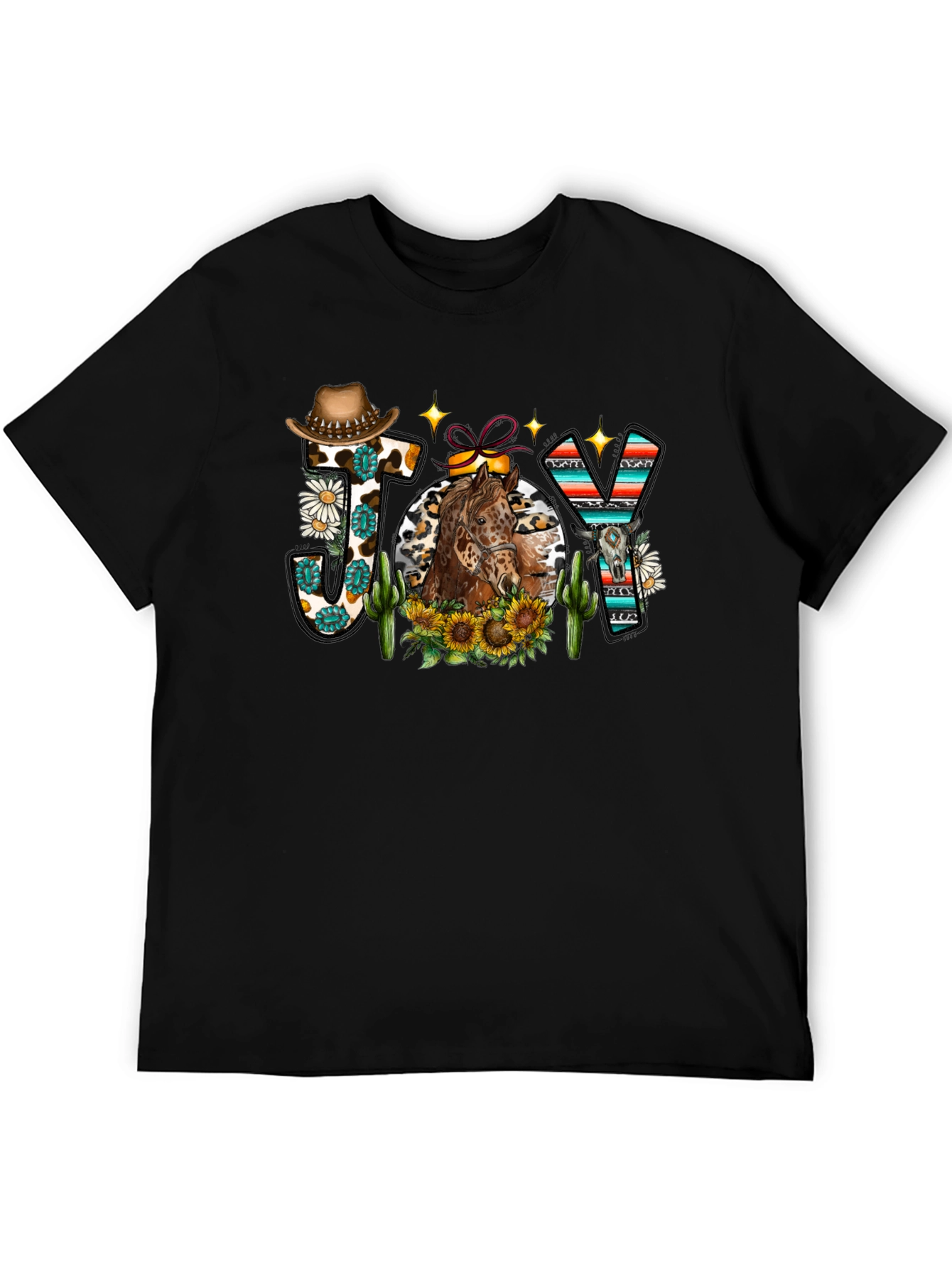 Western Horse JOY Graphic Tee - Casual Comfort