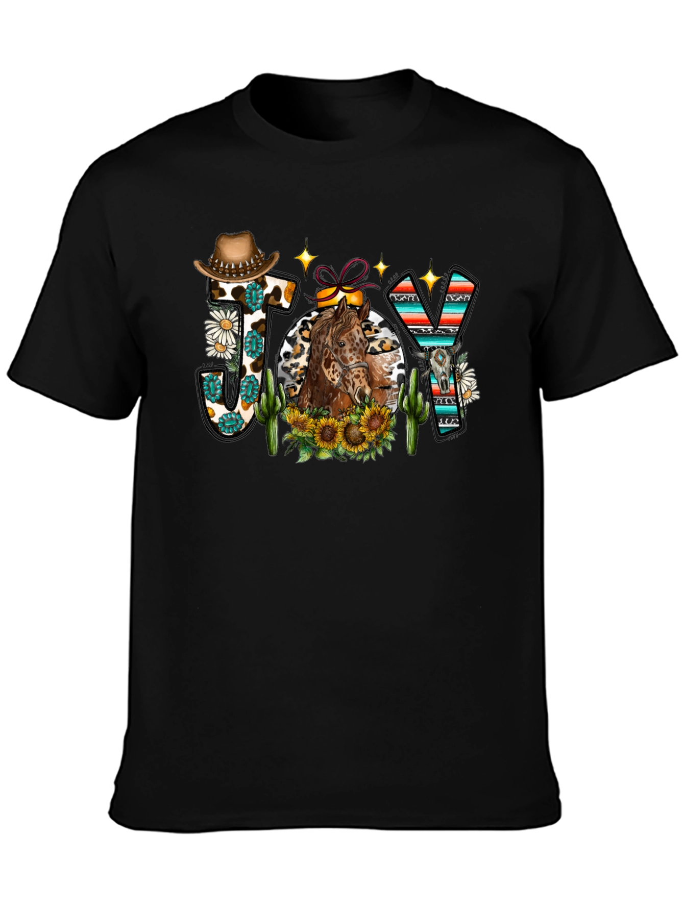 Western Horse JOY Graphic Tee - Casual Comfort