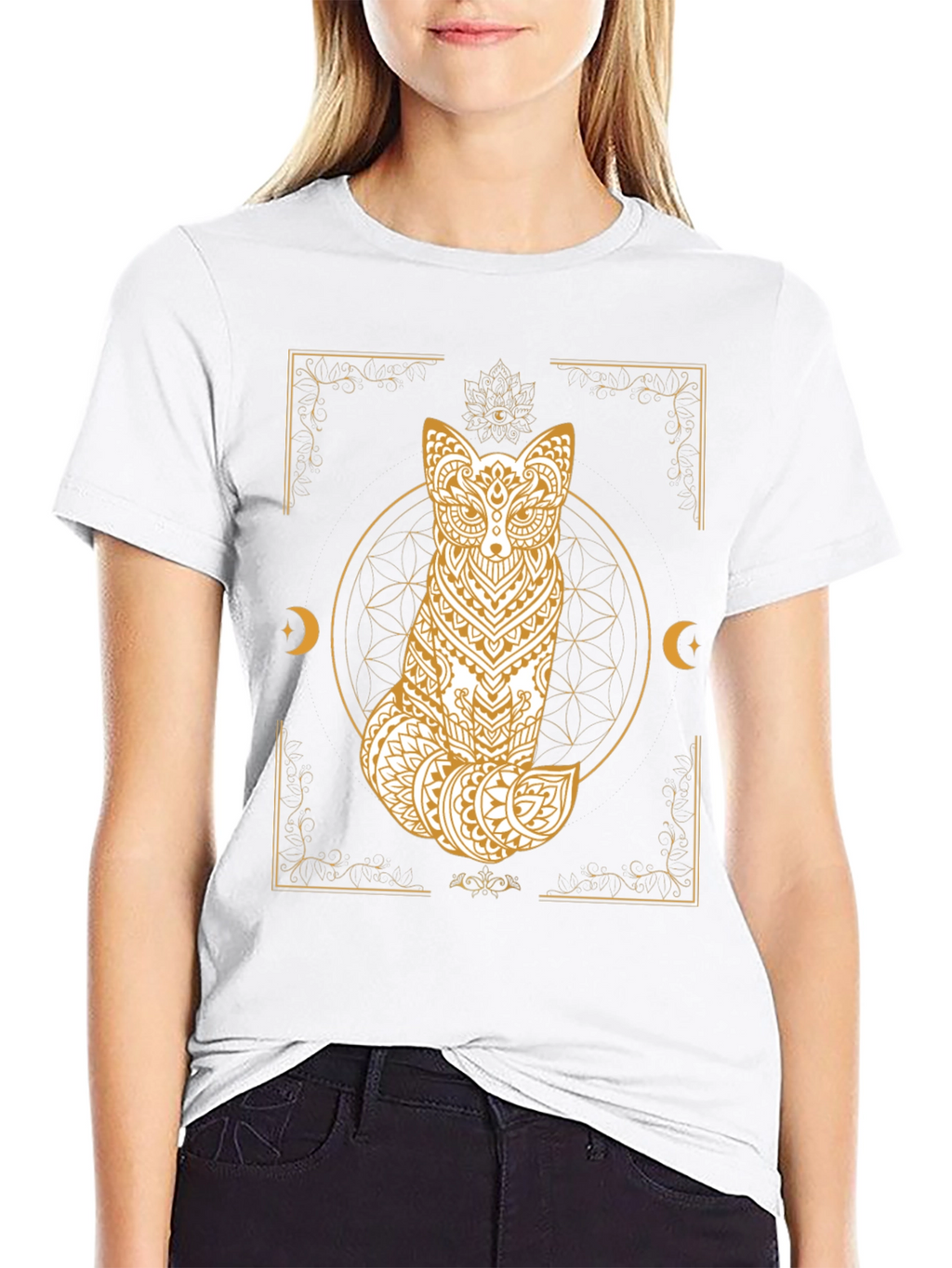Mystic Fox Graphic Tee - Unisex Black T-Shirt