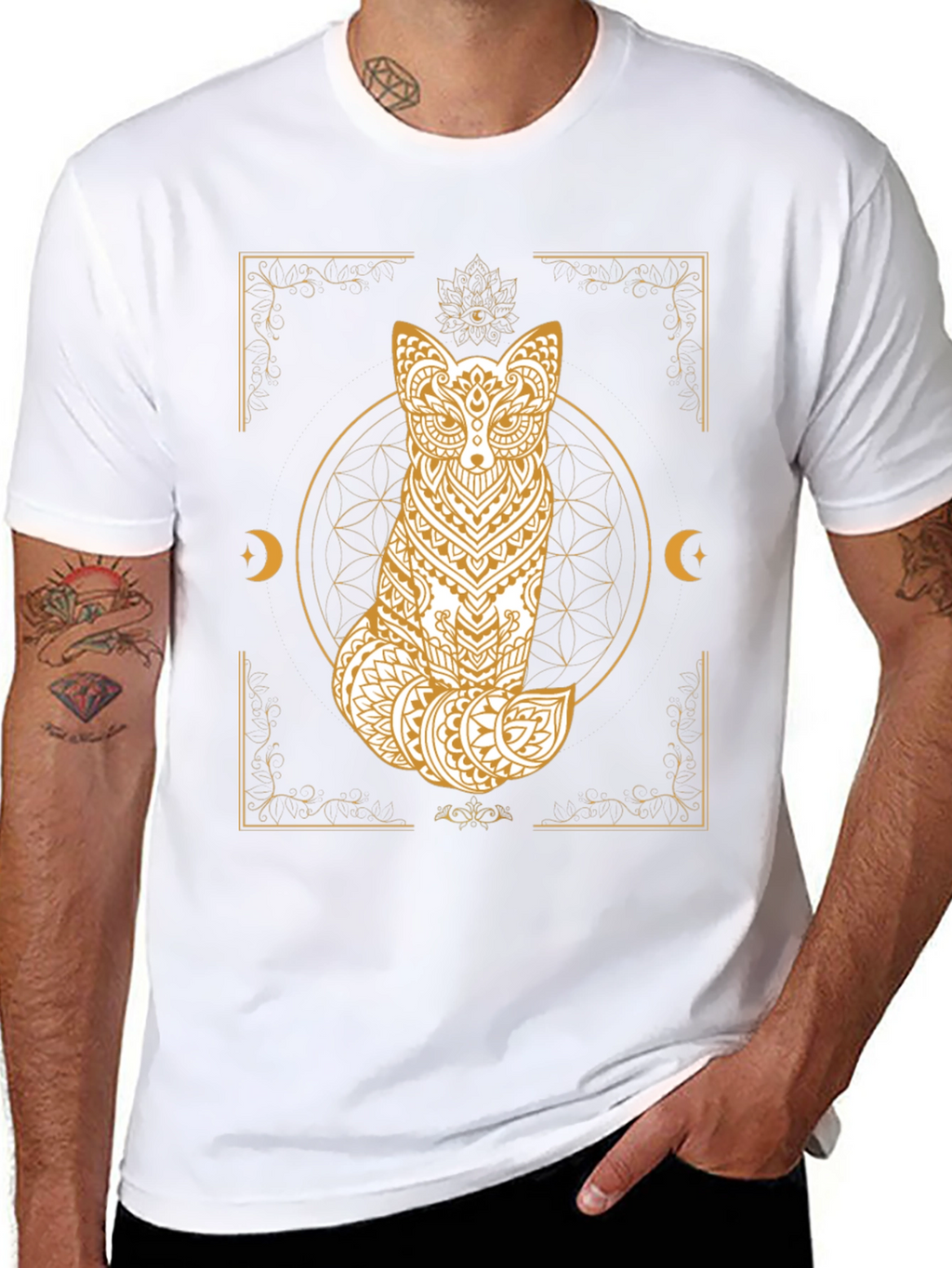 Mystic Fox Graphic Tee - Unisex Black T-Shirt