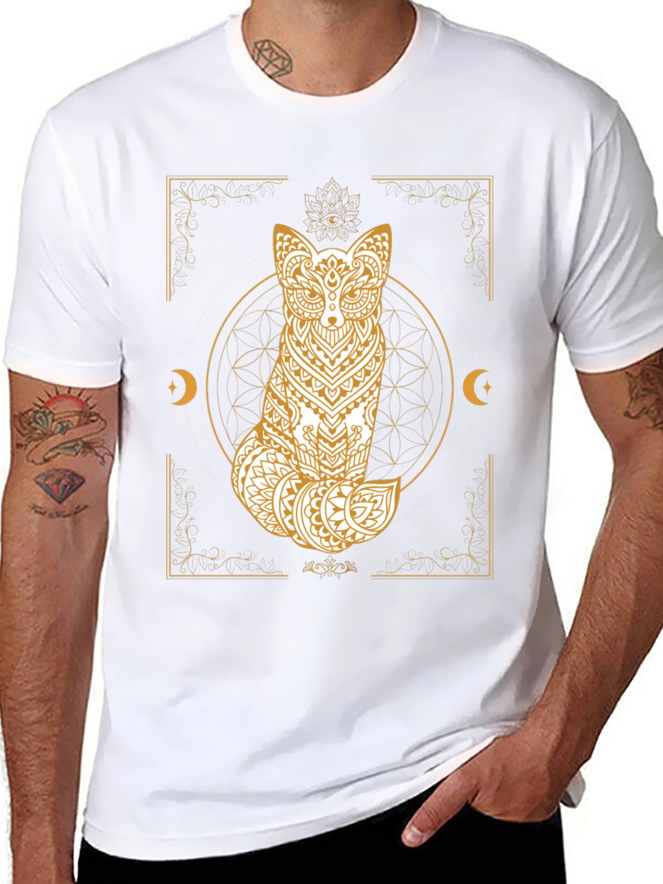 Mystic Fox Graphic Tee - Unisex Black T-Shirt