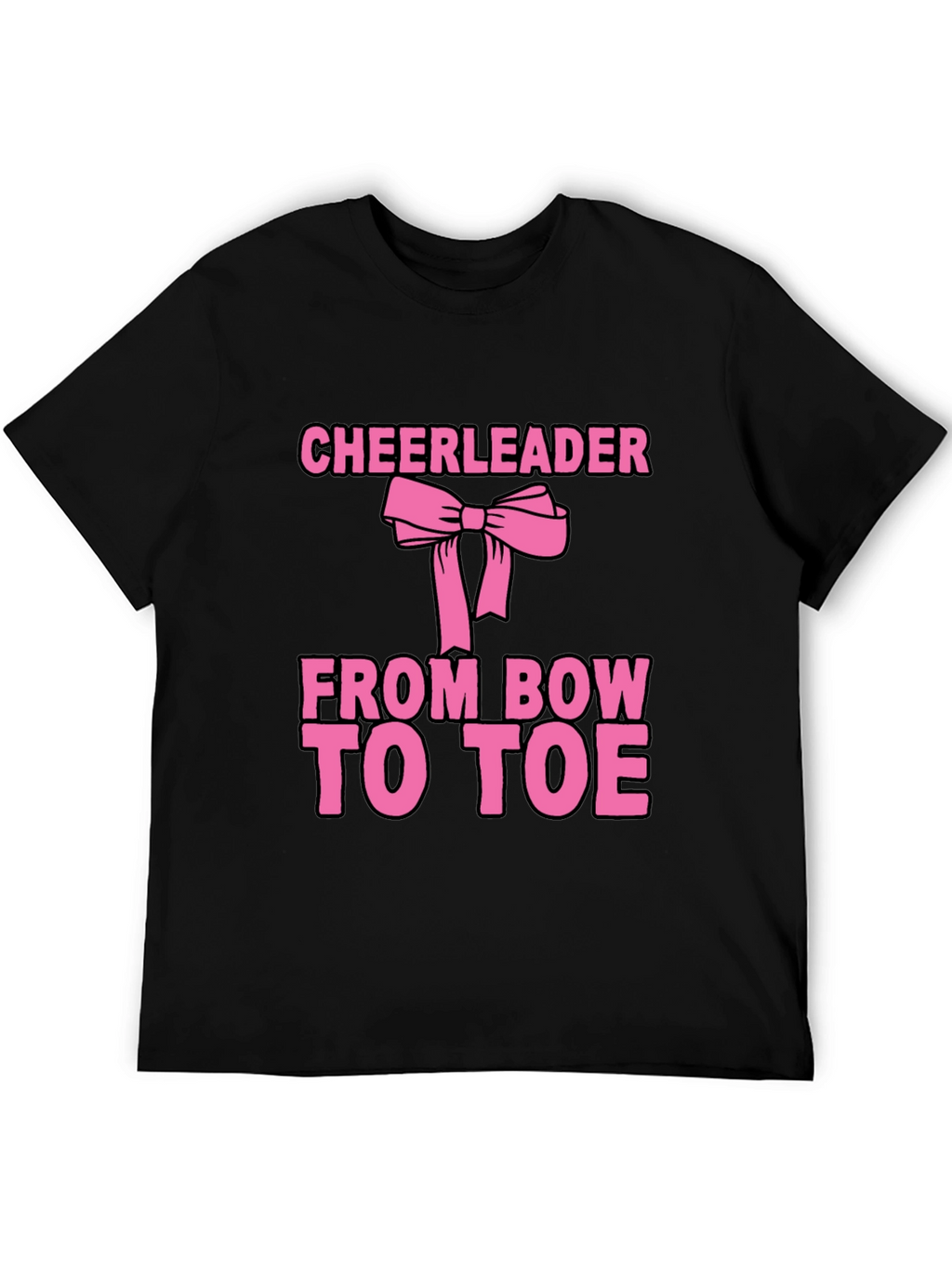 Cheerleader Bow to Toe Black T-Shirt