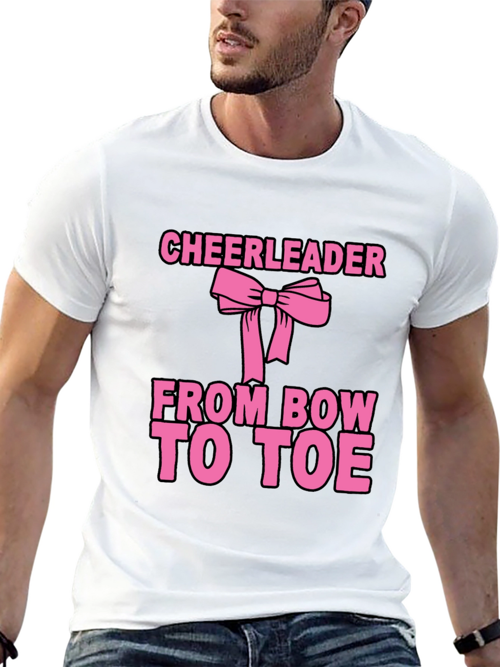 Cheerleader Bow to Toe Black T-Shirt