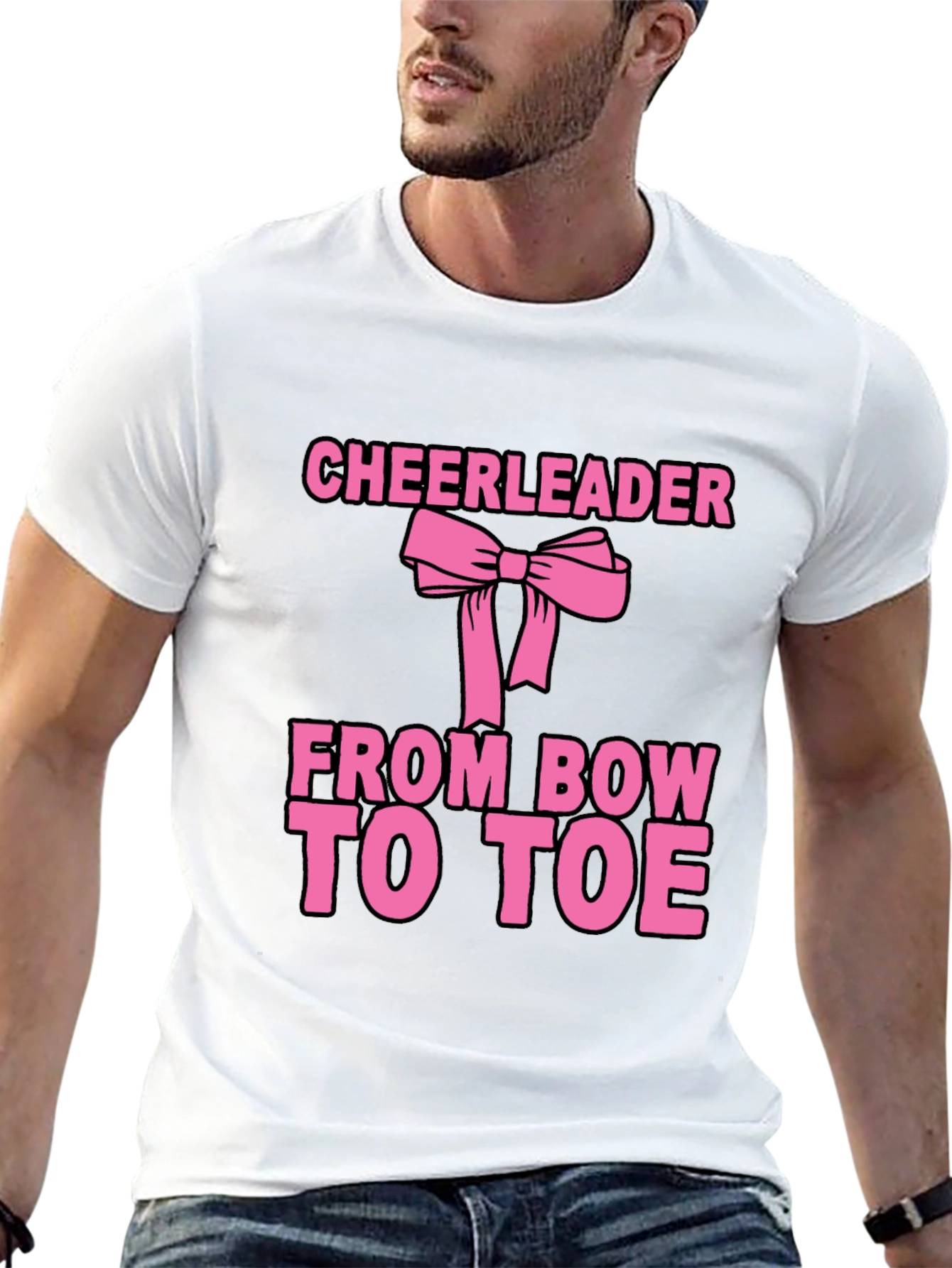 Cheerleader Bow to Toe Black T-Shirt