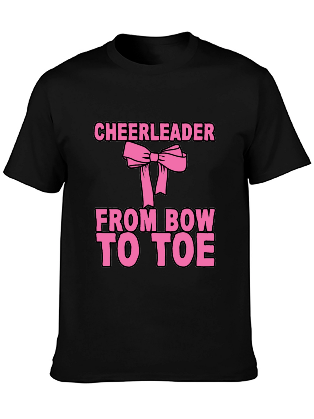 Cheerleader Bow to Toe Black T-Shirt