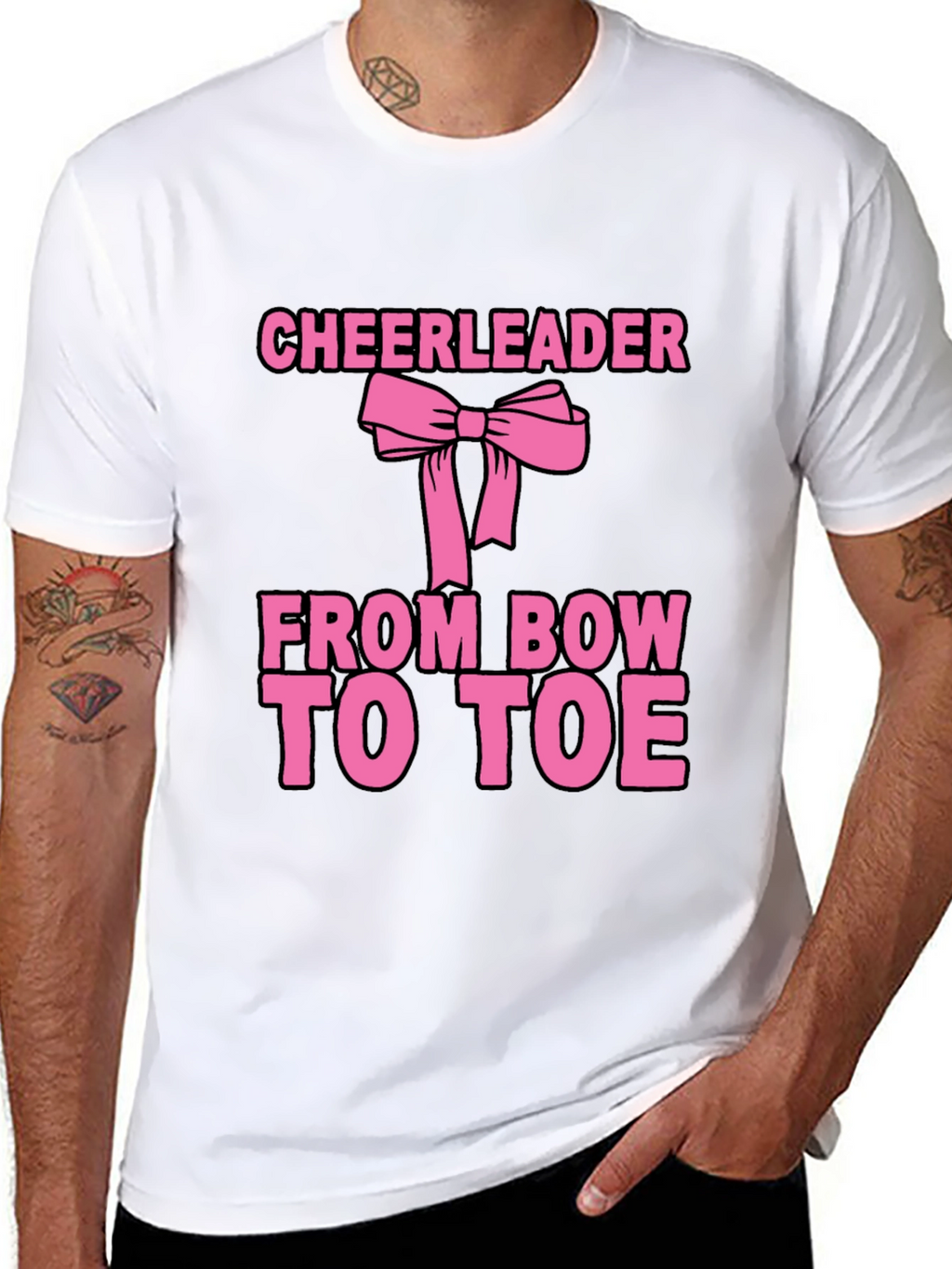Cheerleader Bow to Toe Black T-Shirt