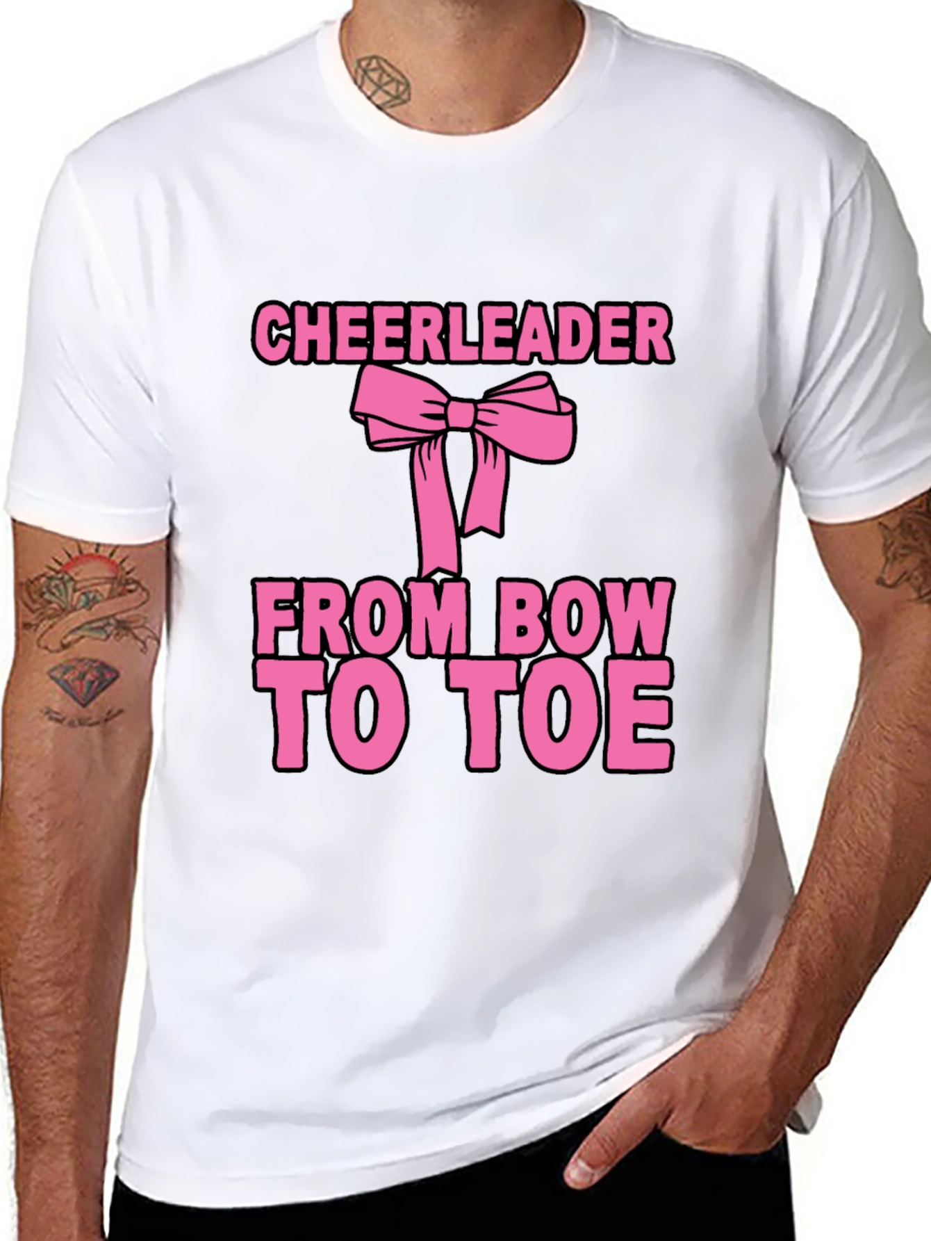 Cheerleader Bow to Toe Black T-Shirt
