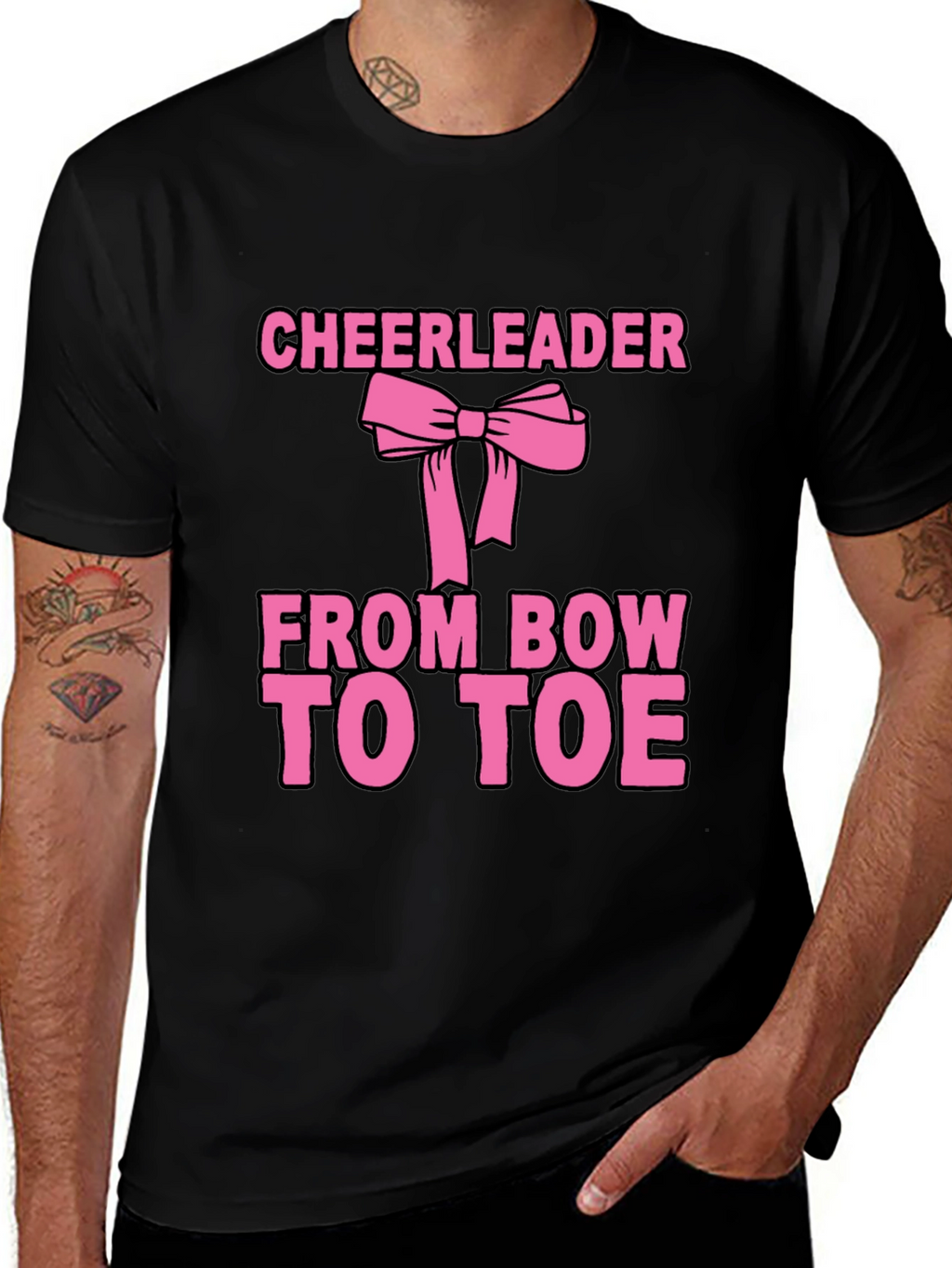 Cheerleader Bow to Toe Black T-Shirt