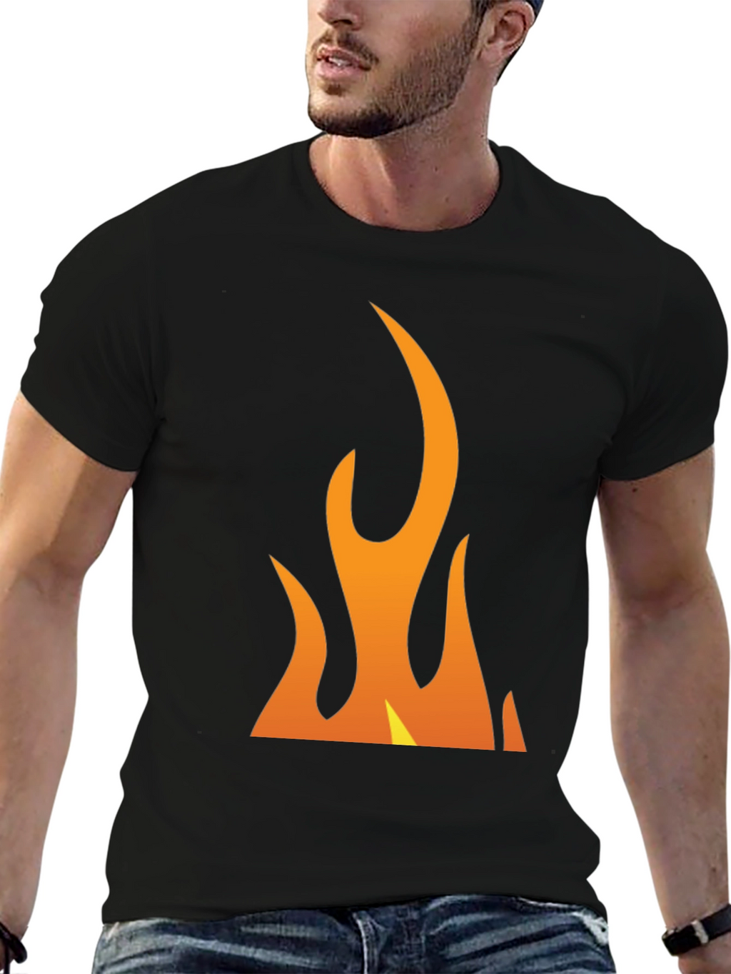 Flame Graphic Black T-Shirt - Bold & Eye-Catching