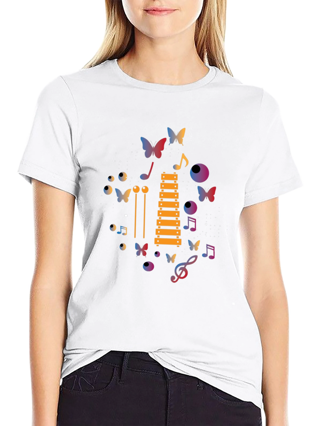 Musical Butterfly Graphic T-Shirt