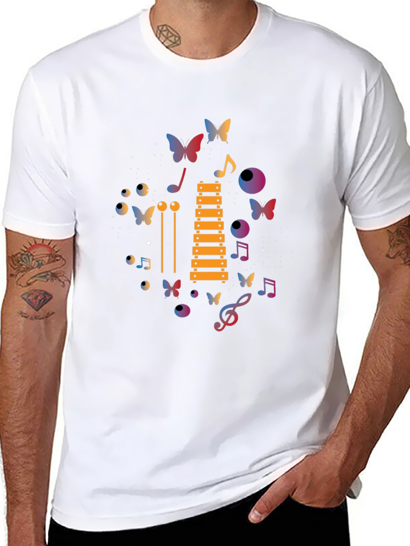 Musical Butterfly Graphic T-Shirt