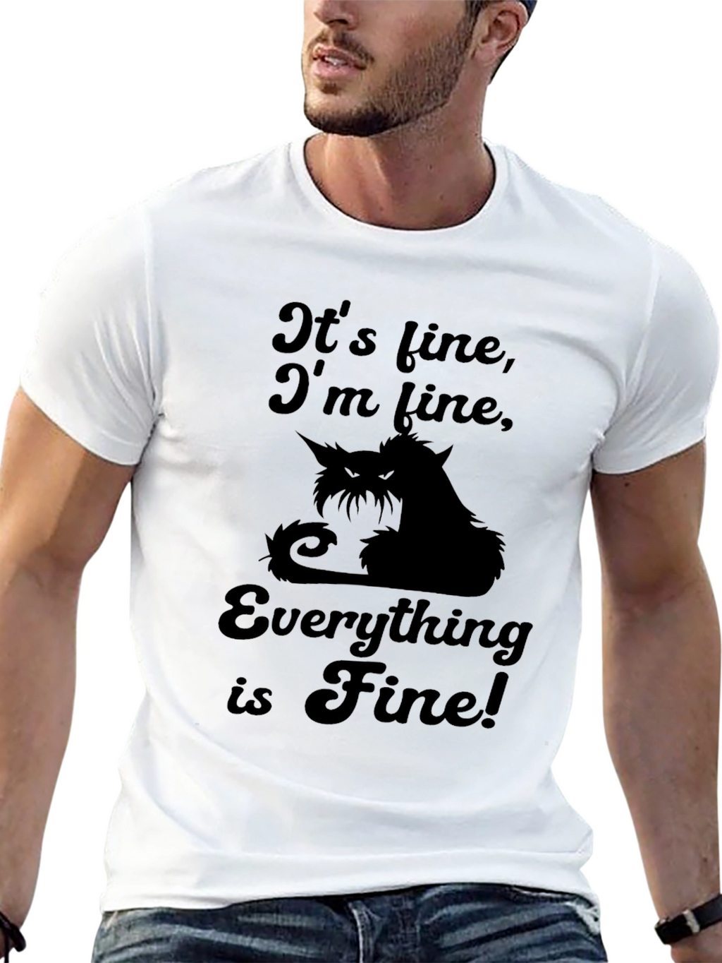 Its Fine Cat Graphic Tee