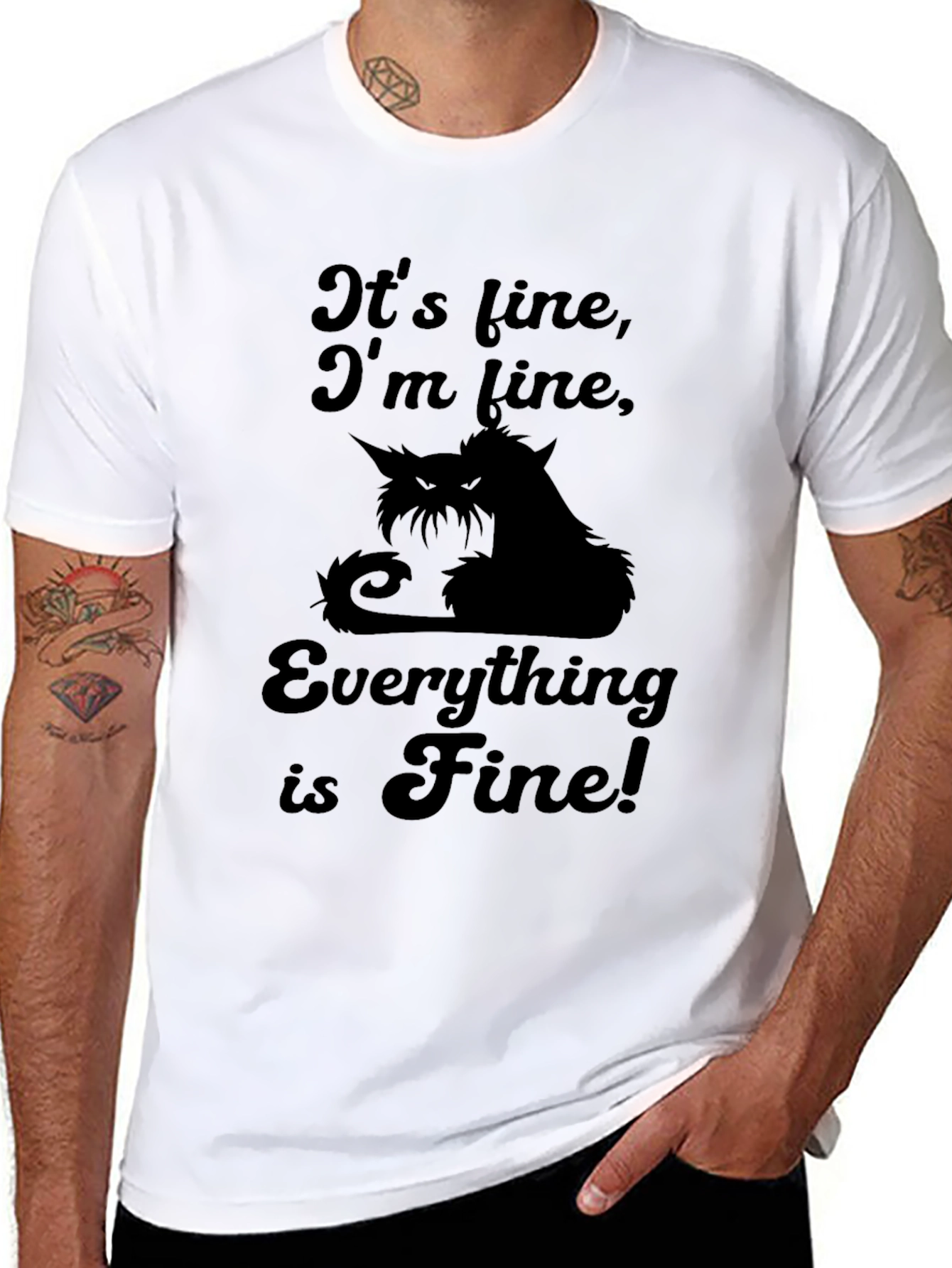 Its Fine Cat Graphic Tee