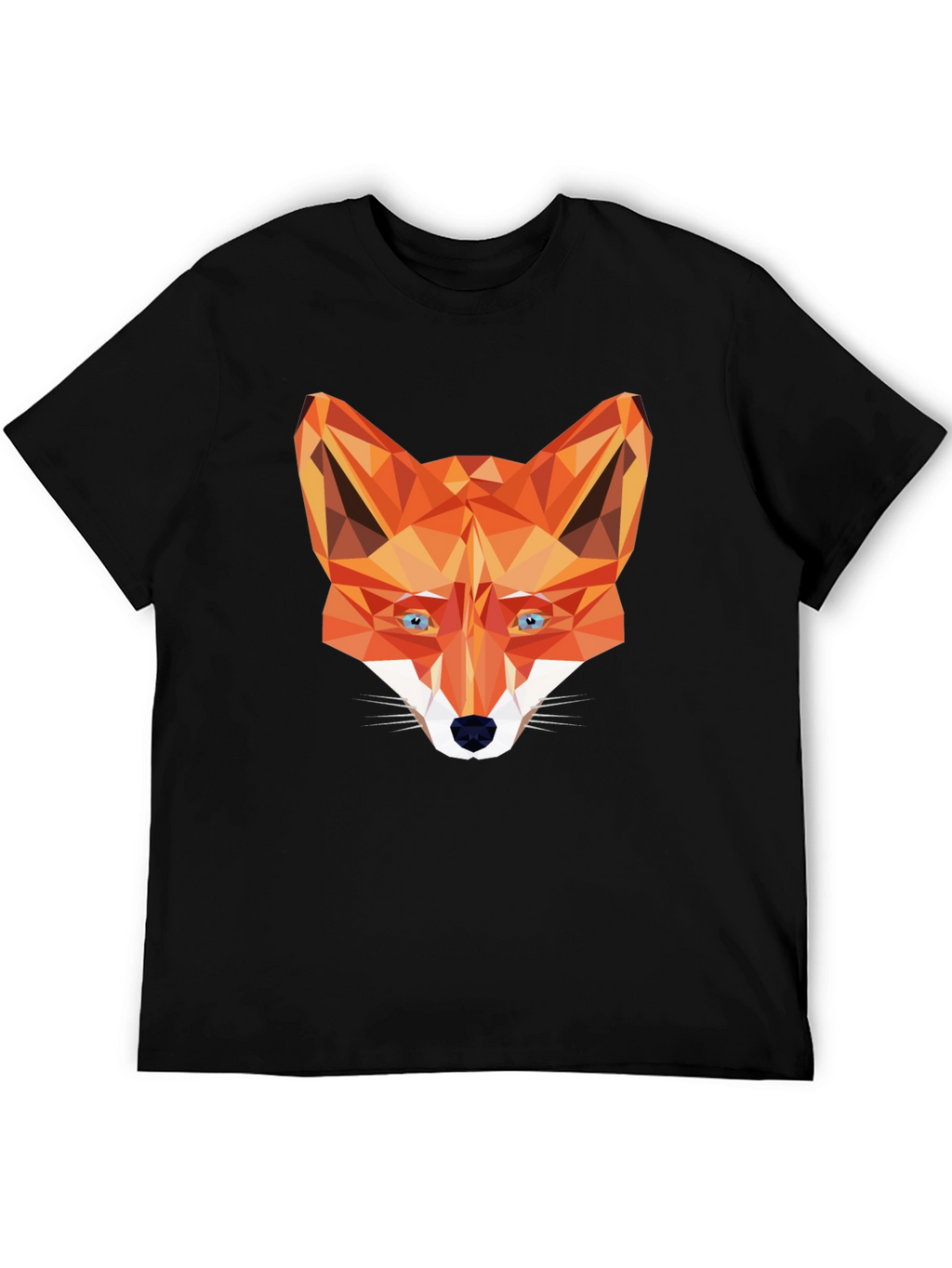 Geometric Fox Graphic Tee - Stylish Black T-Shirt