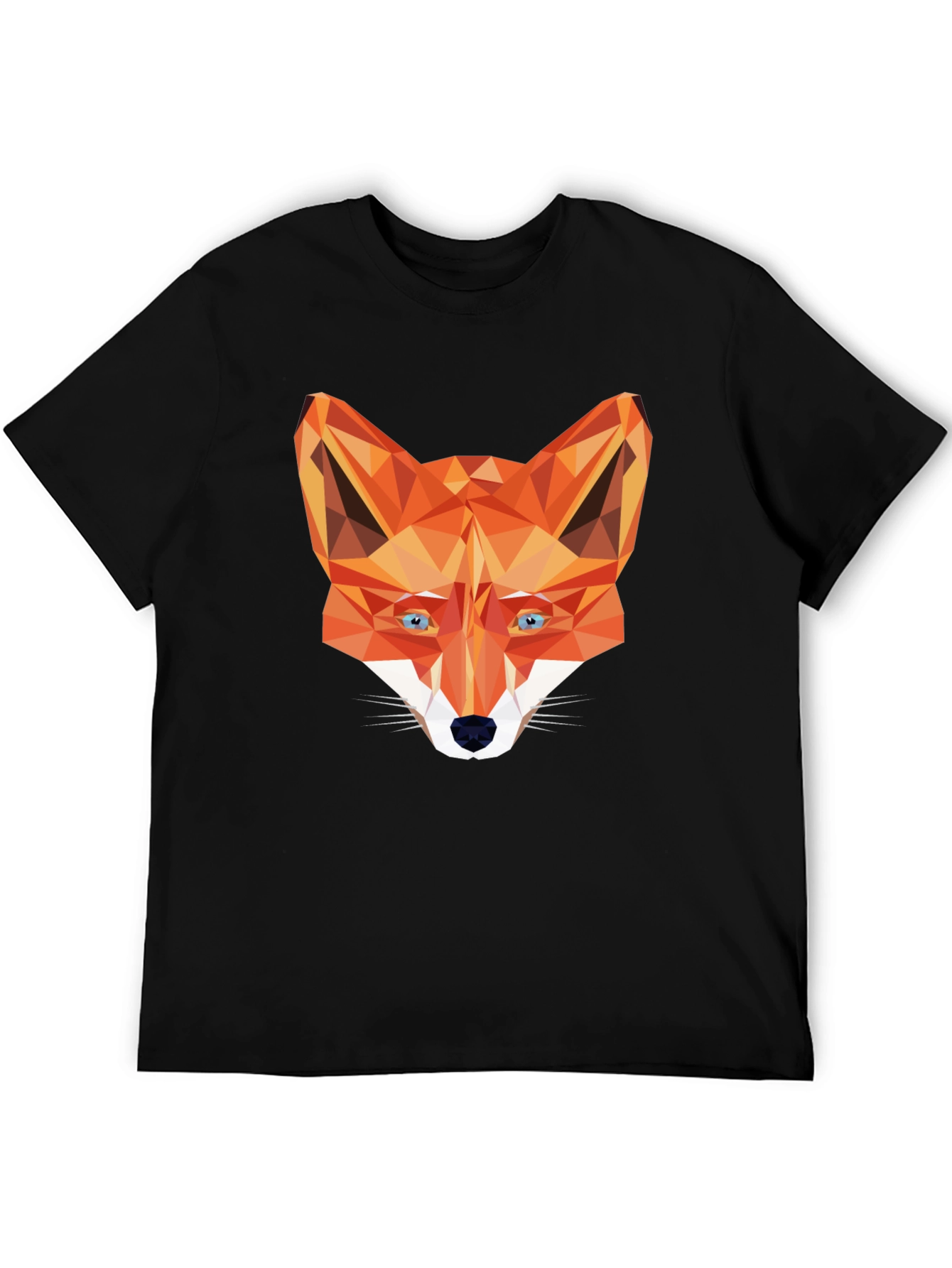 Geometric Fox Graphic Tee - Stylish Black T-Shirt