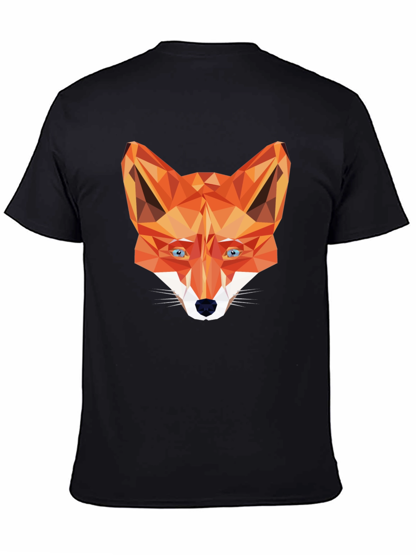 Geometric Fox Graphic Tee - Stylish Black T-Shirt