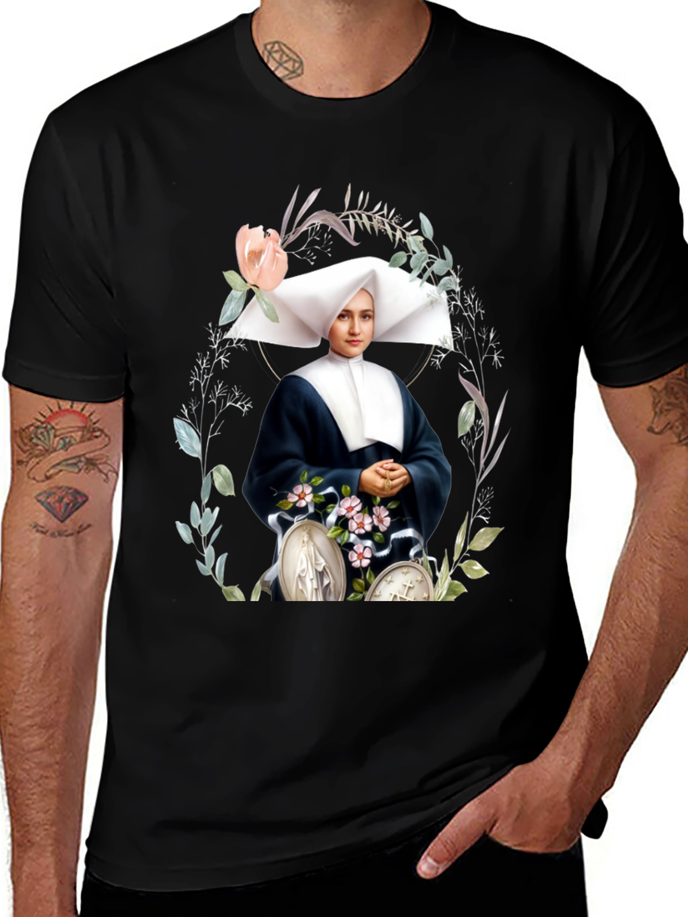Nun Portrait Graphic Tee