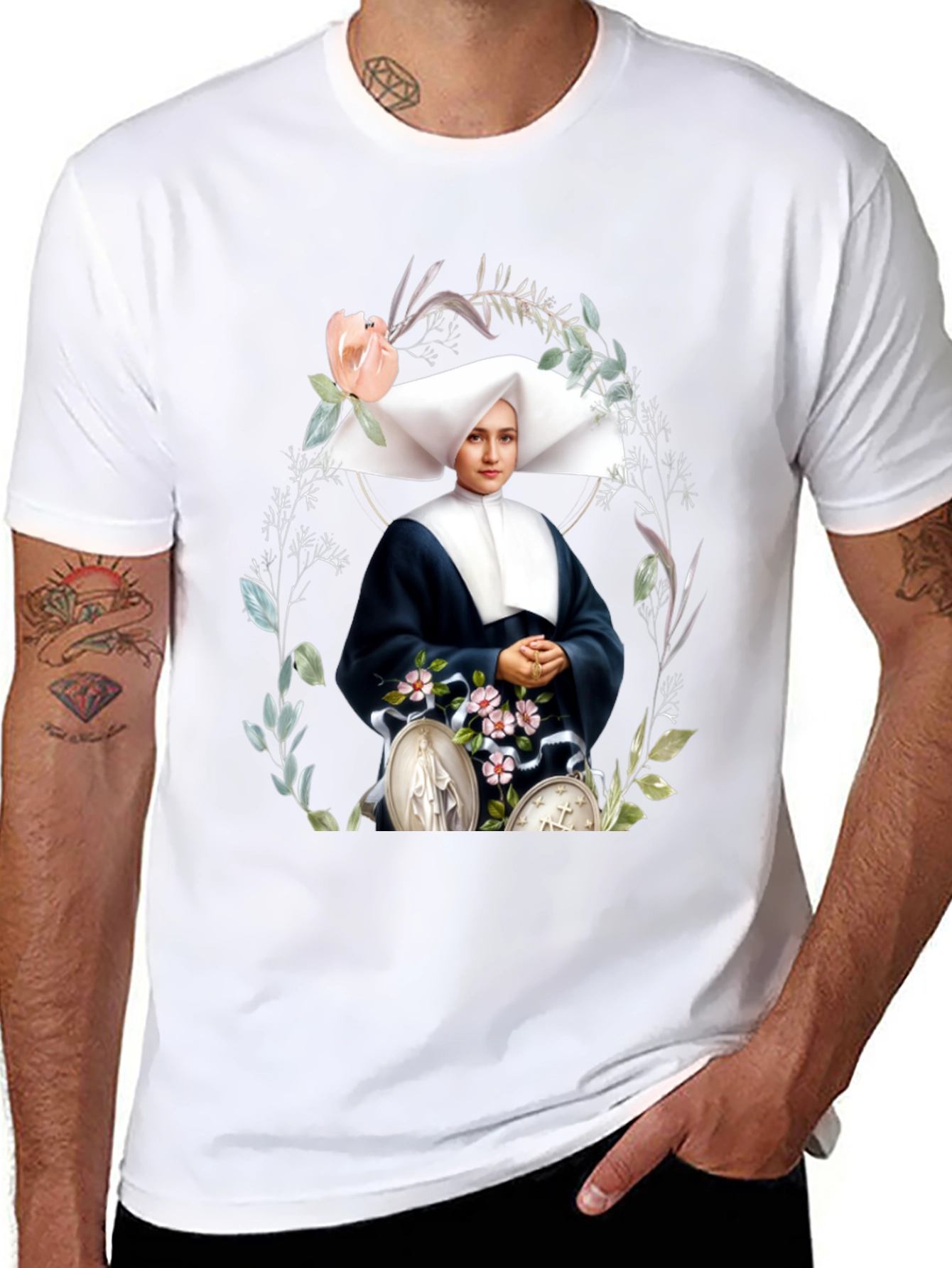 Nun Portrait Graphic Tee