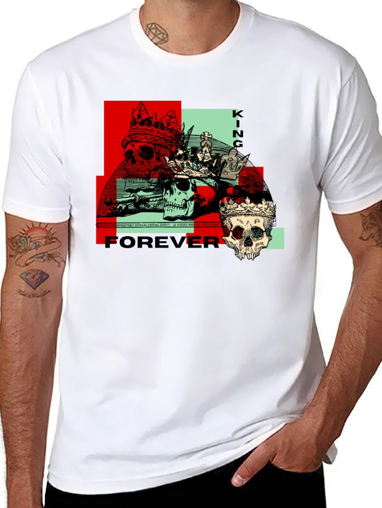 King Forever Graphic Tee - Skull Crown Design