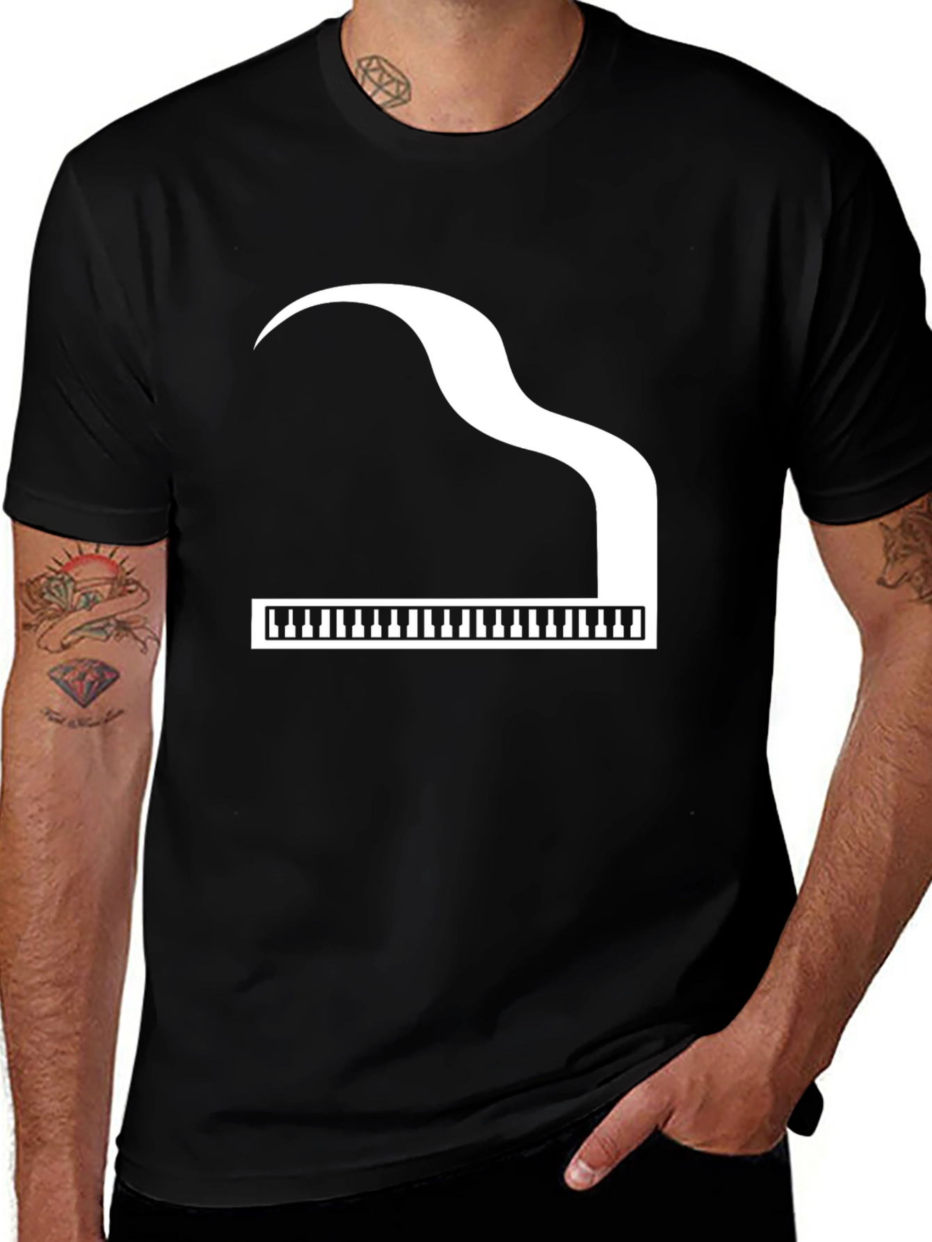Piano Graphic Black T-Shirt