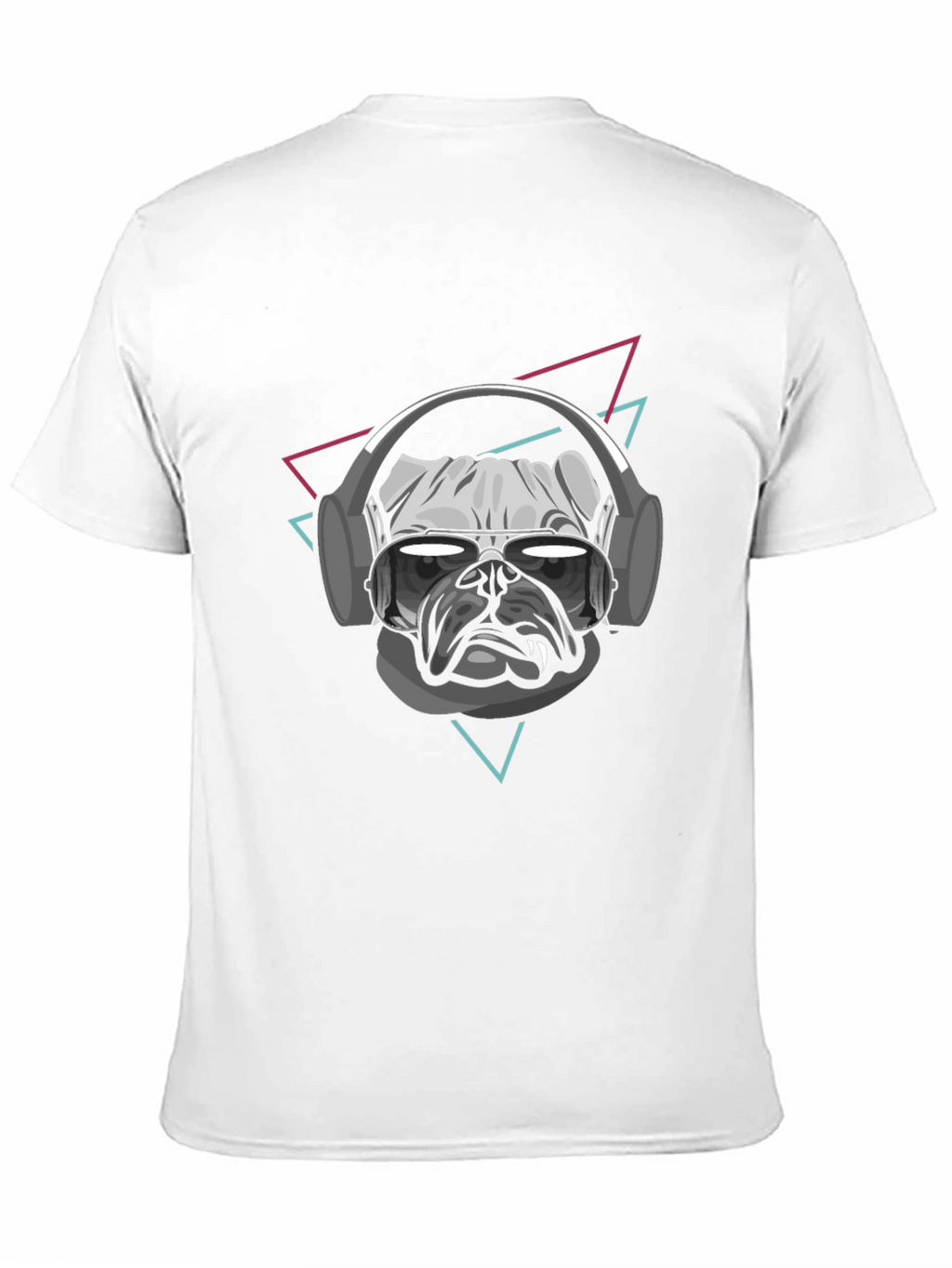 Cool Dog T-Shirt - Pug with Headphones