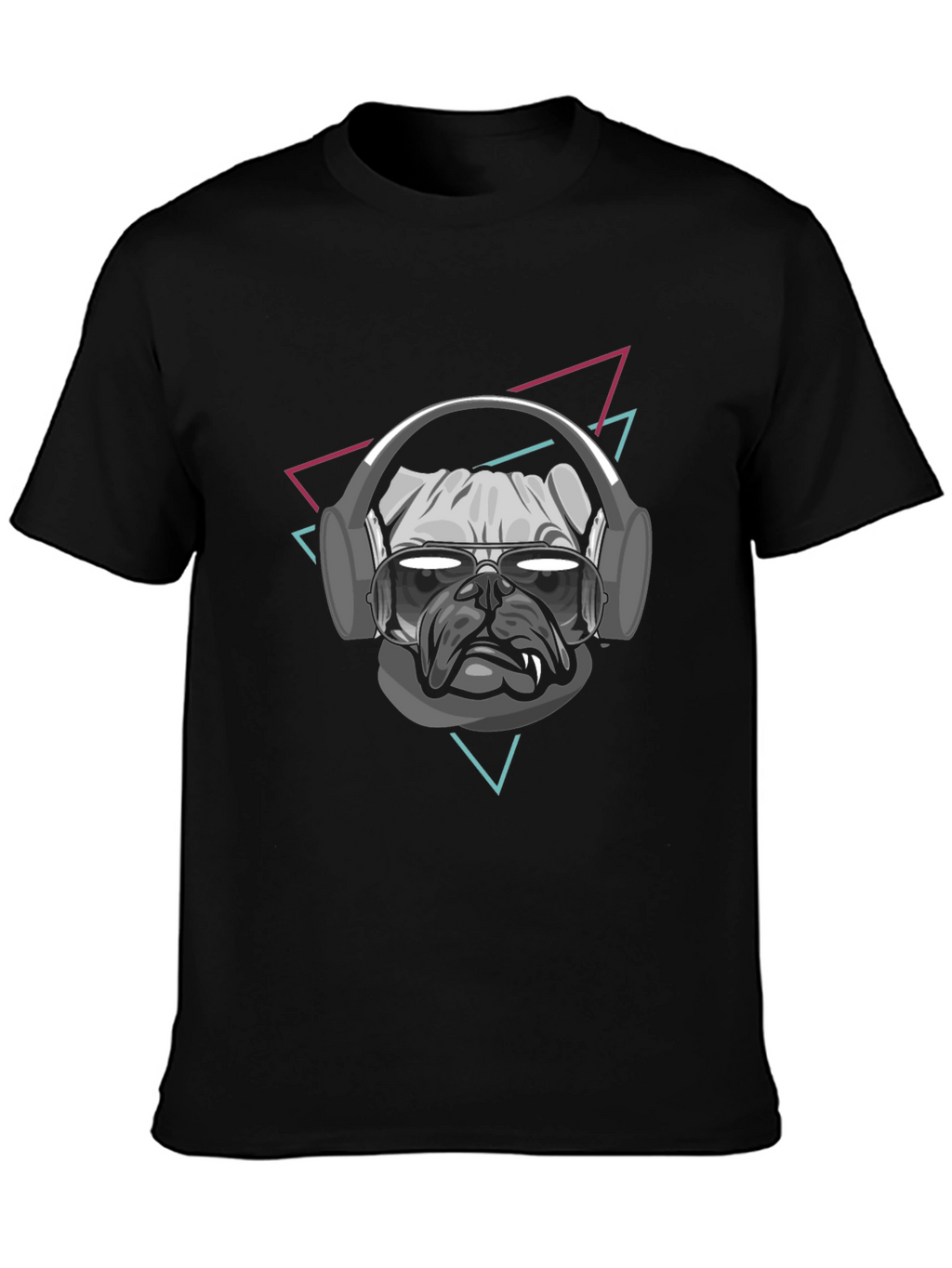 Cool Dog T-Shirt - Pug with Headphones