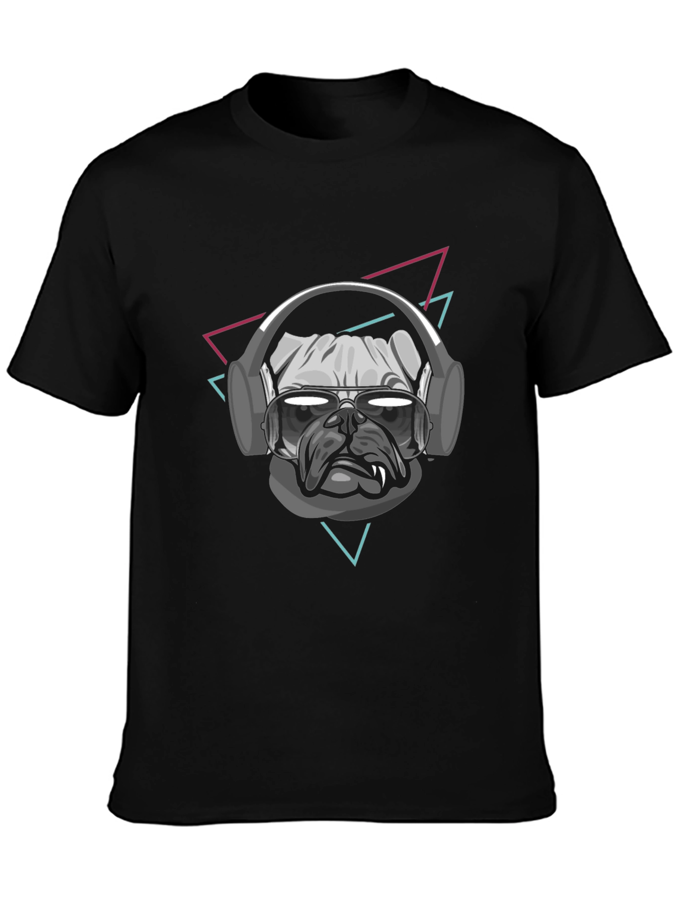 Cool Dog T-Shirt - Pug with Headphones