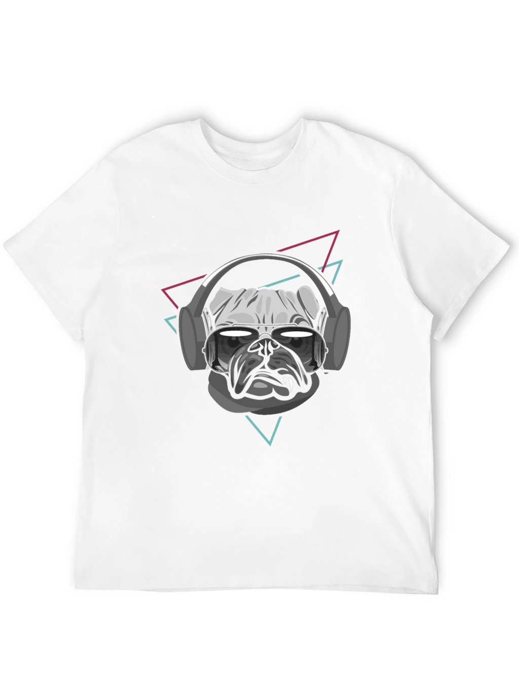 Cool Dog T-Shirt - Pug with Headphones