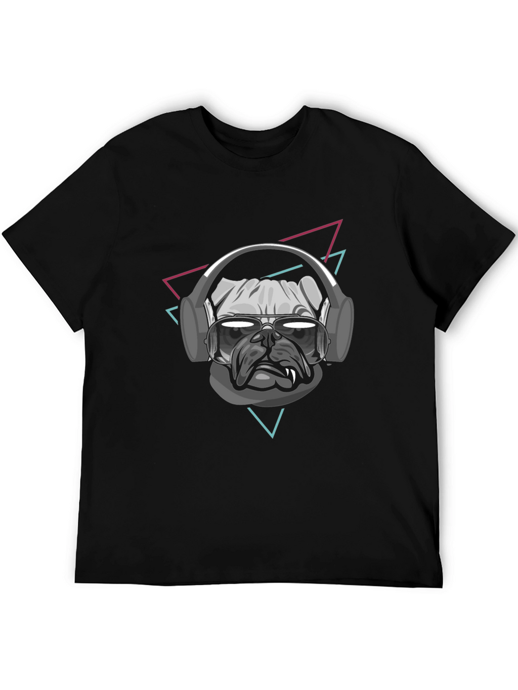 Cool Dog T-Shirt - Pug with Headphones