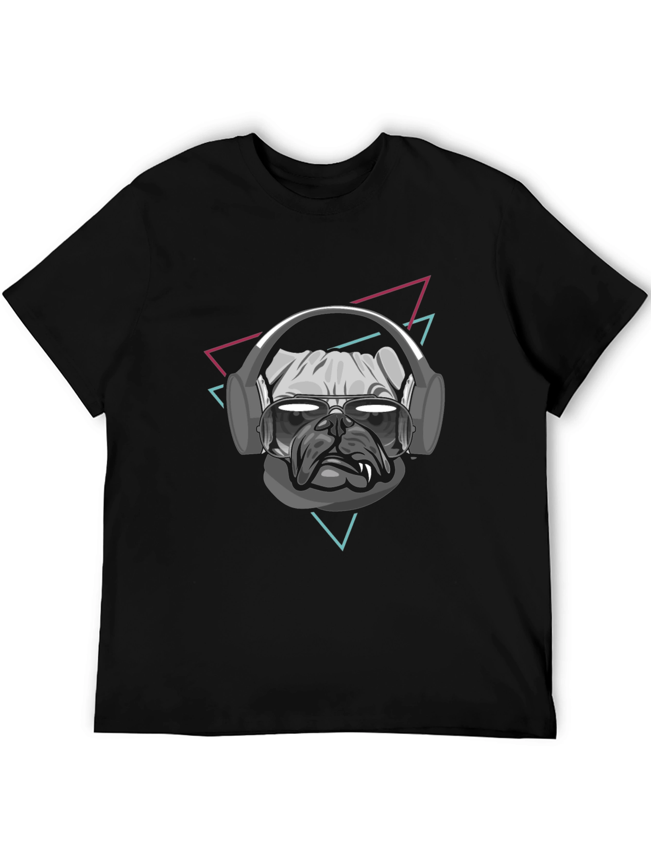 Cool Dog T-Shirt - Pug with Headphones