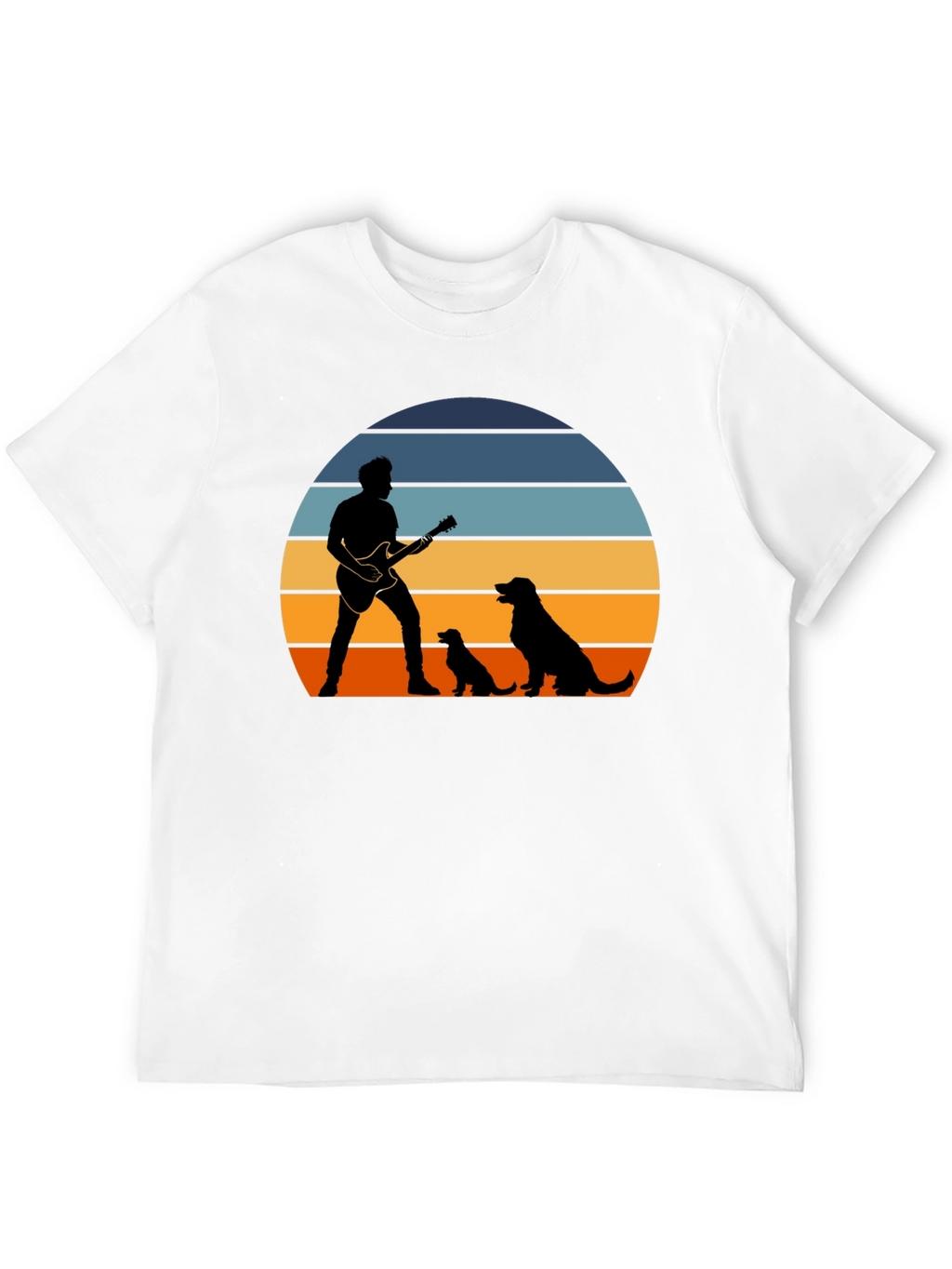 Sunset Guitarist Dog Lover T-Shirt
