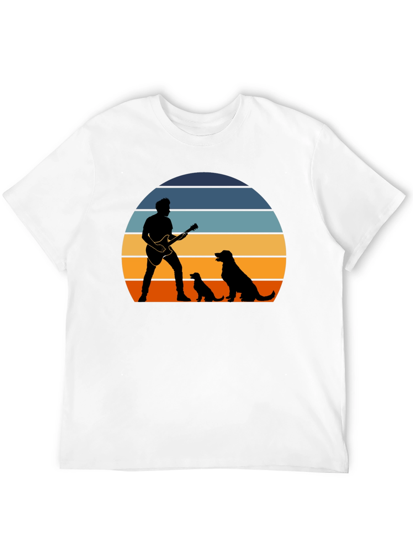 Sunset Guitarist Dog Lover T-Shirt