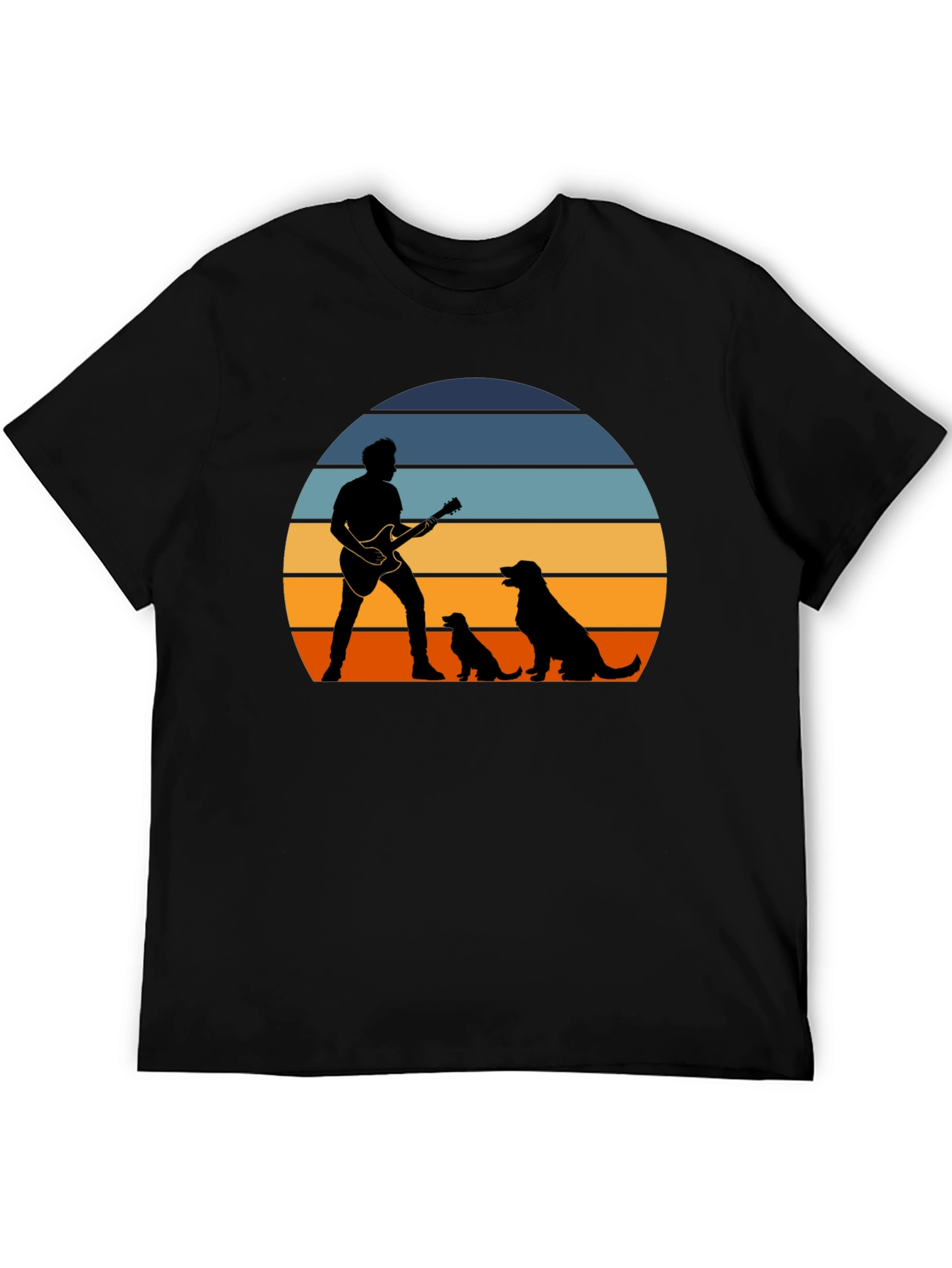 Sunset Guitarist Dog Lover T-Shirt