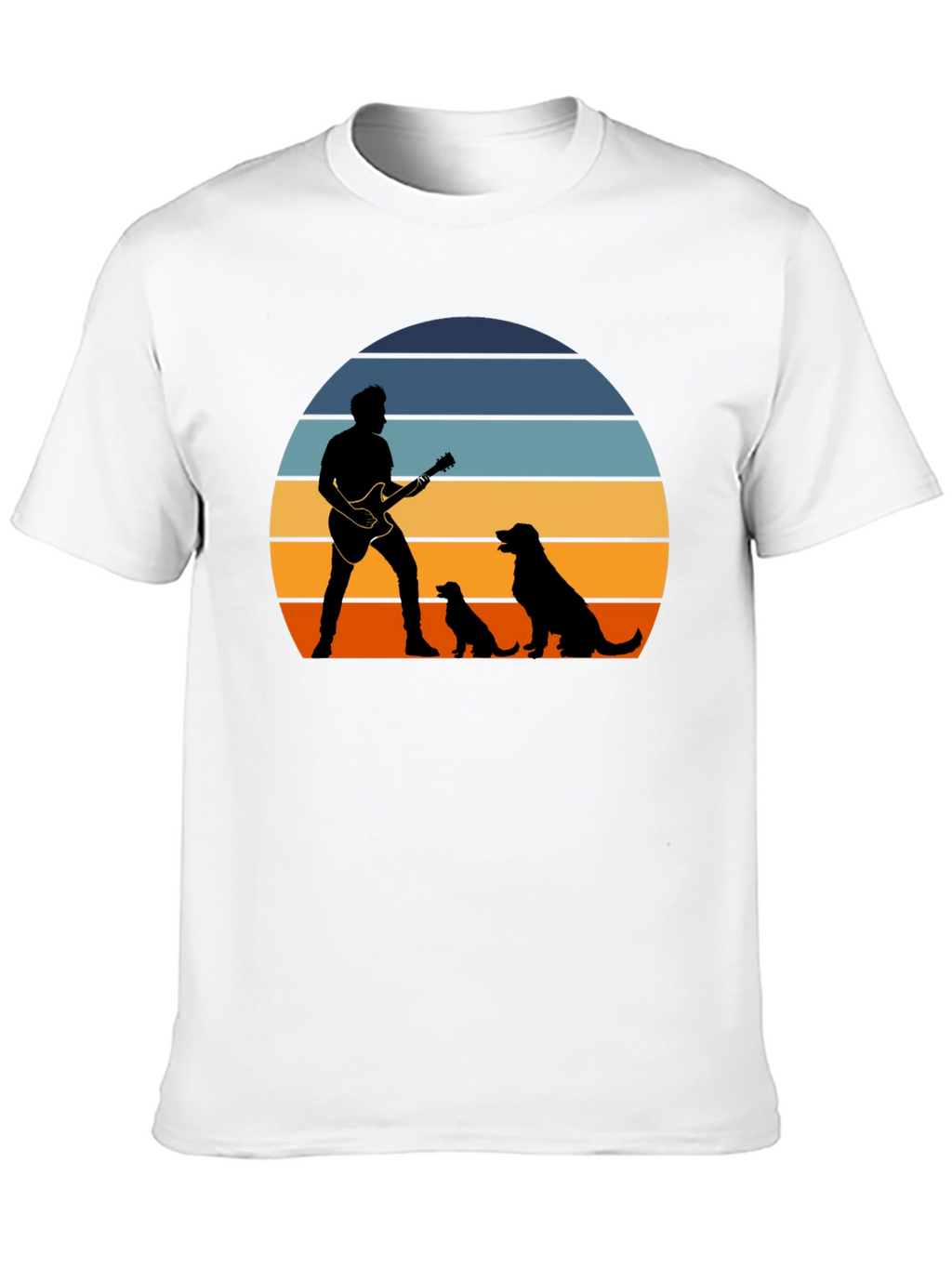 Sunset Guitarist Dog Lover T-Shirt