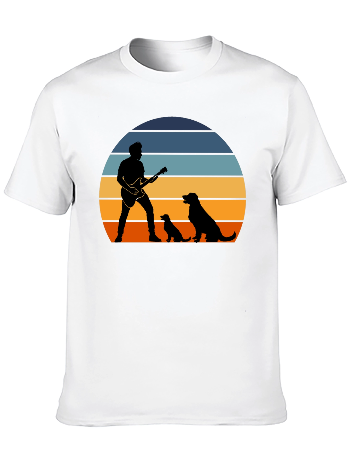 Sunset Guitarist Dog Lover T-Shirt