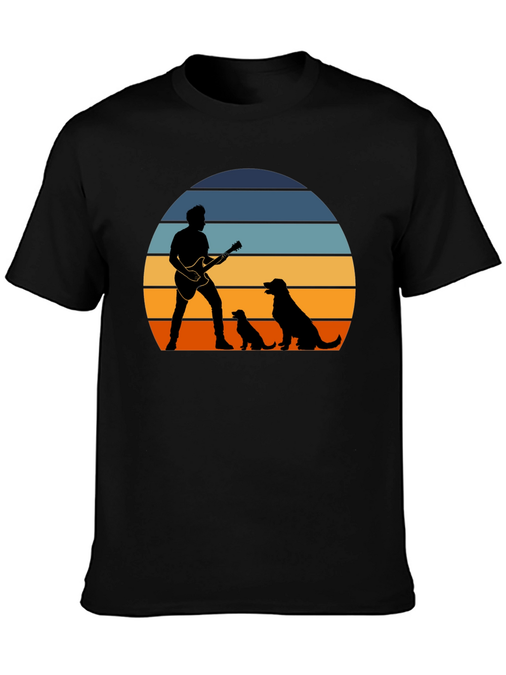 Sunset Guitarist Dog Lover T-Shirt