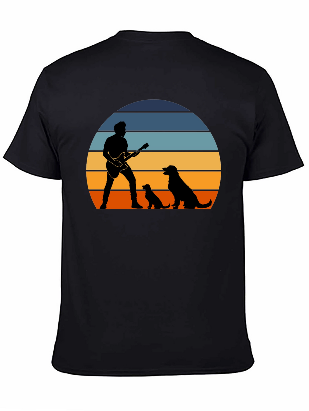 Sunset Guitarist Dog Lover T-Shirt